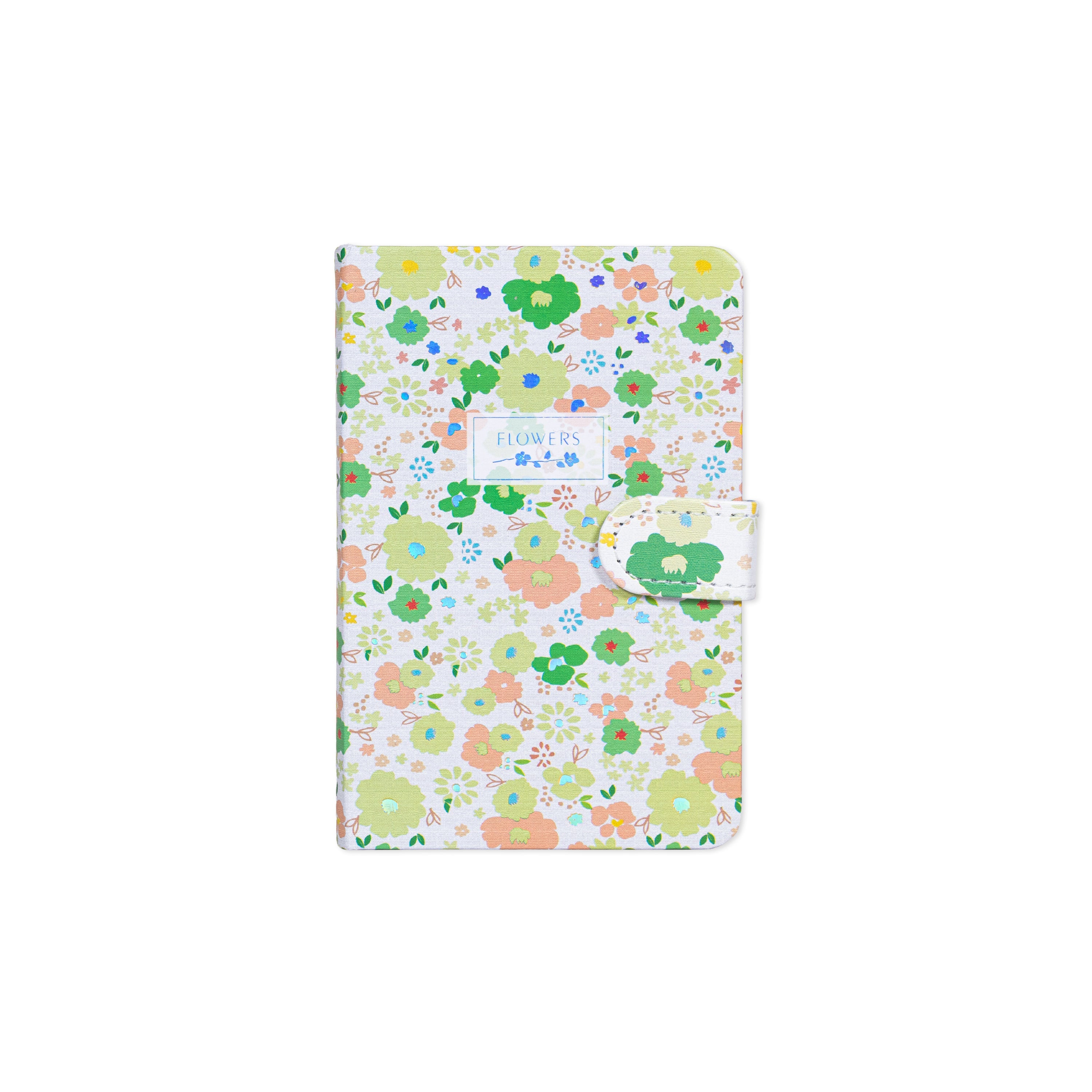 Hardbound Ruled Edge Printed Notebook With Magnetic Closure Floral Party Green A6 224 Pages 1Book