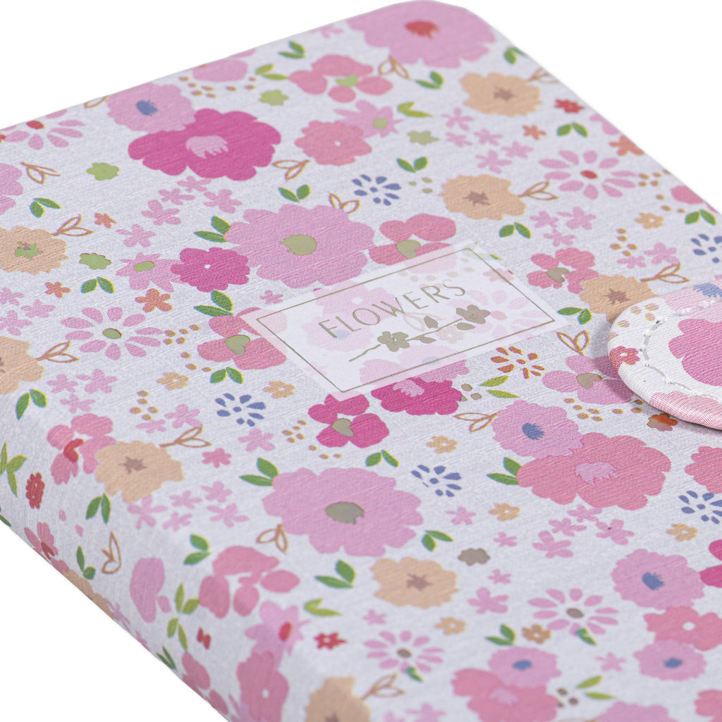 Hardbound Ruled Edge Printed Notebook With Magnetic Closure Floral Party Pink A6 224 Pages 1Book