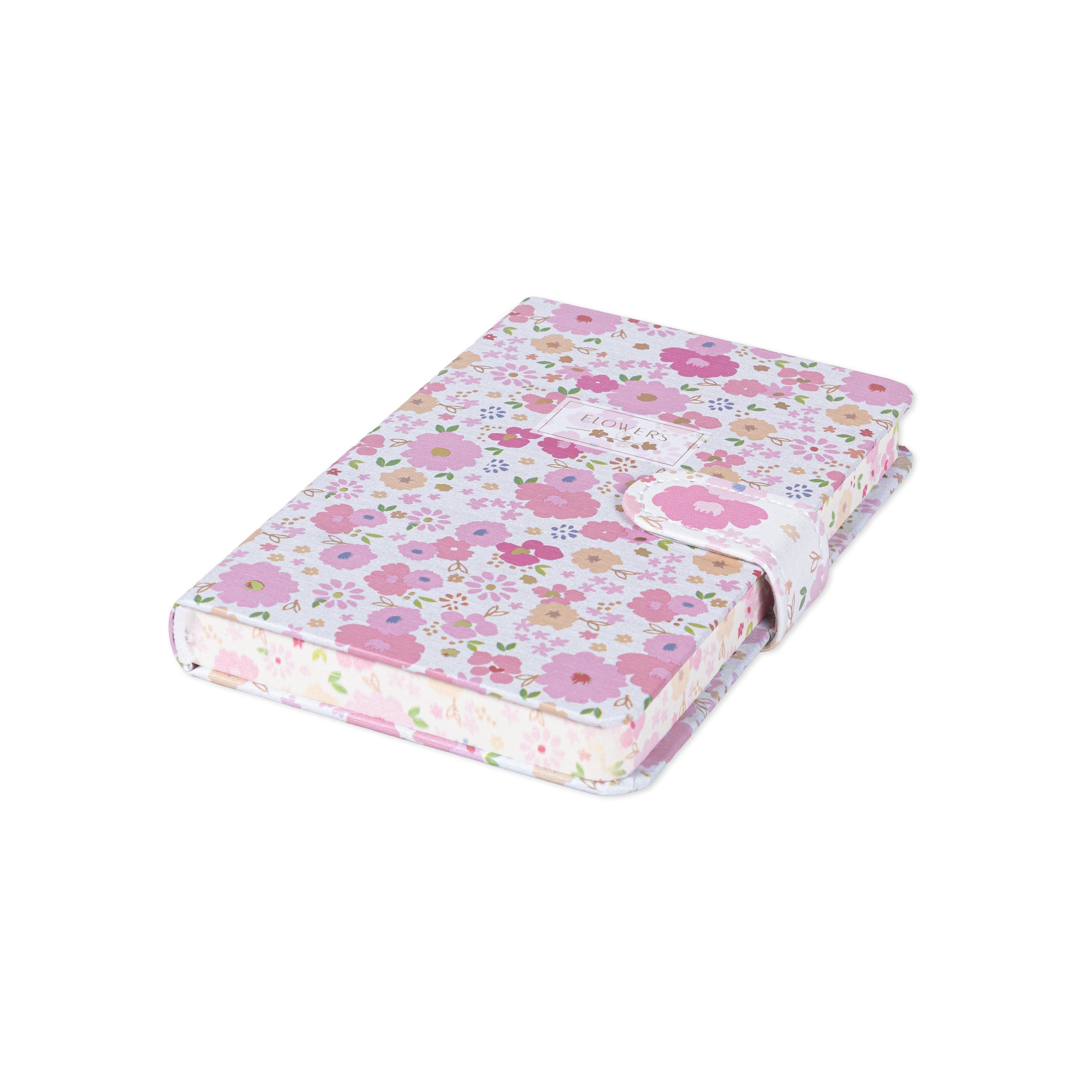 Hardbound Ruled Edge Printed Notebook With Magnetic Closure Floral Party Pink A6 224 Pages 1Book