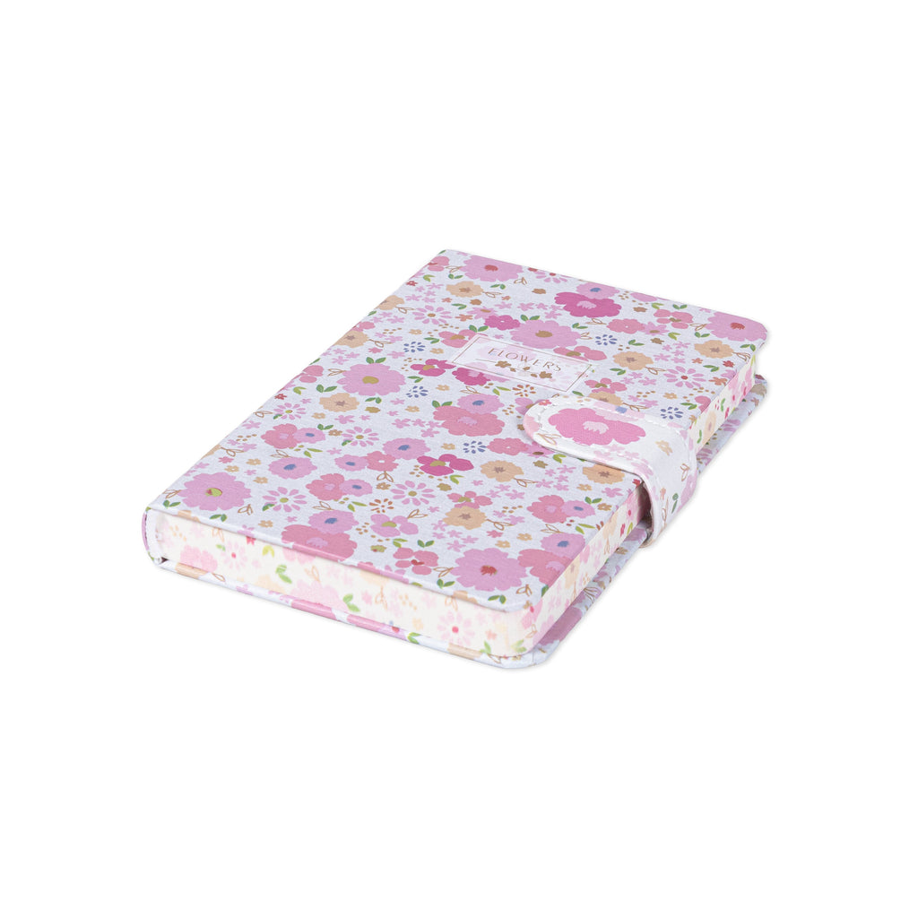 Hardbound Ruled Edge Printed Notebook With Magnetic Closure Floral Party Pink A6 224 Pages 1Book