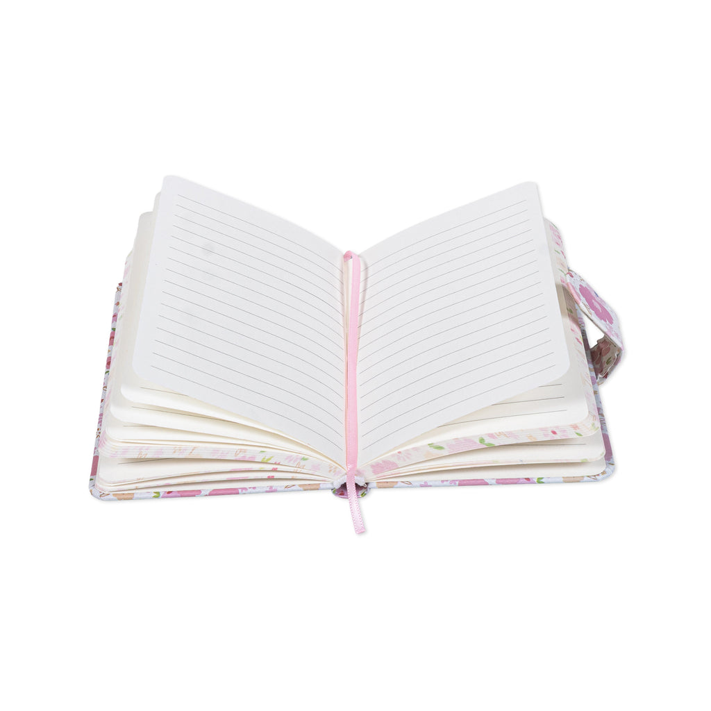 Hardbound Ruled Edge Printed Notebook With Magnetic Closure Floral Party Pink A6 224 Pages 1Book