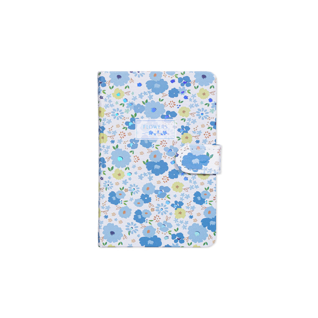 Hardbound Ruled Edge Printed Notebook With Magnetic Closure Floral Party Blue A6 224 Pages 1Book