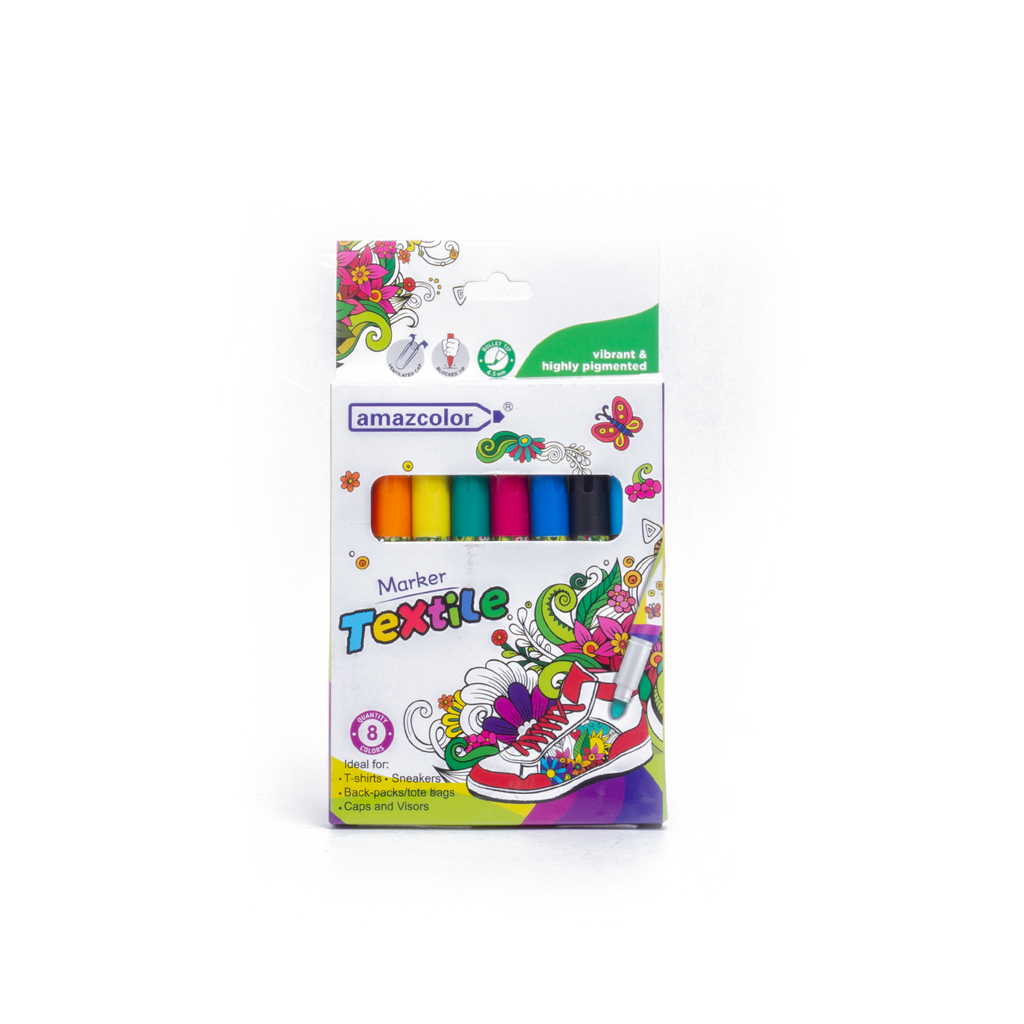 Textile Marker Multicolour 8pcs Box