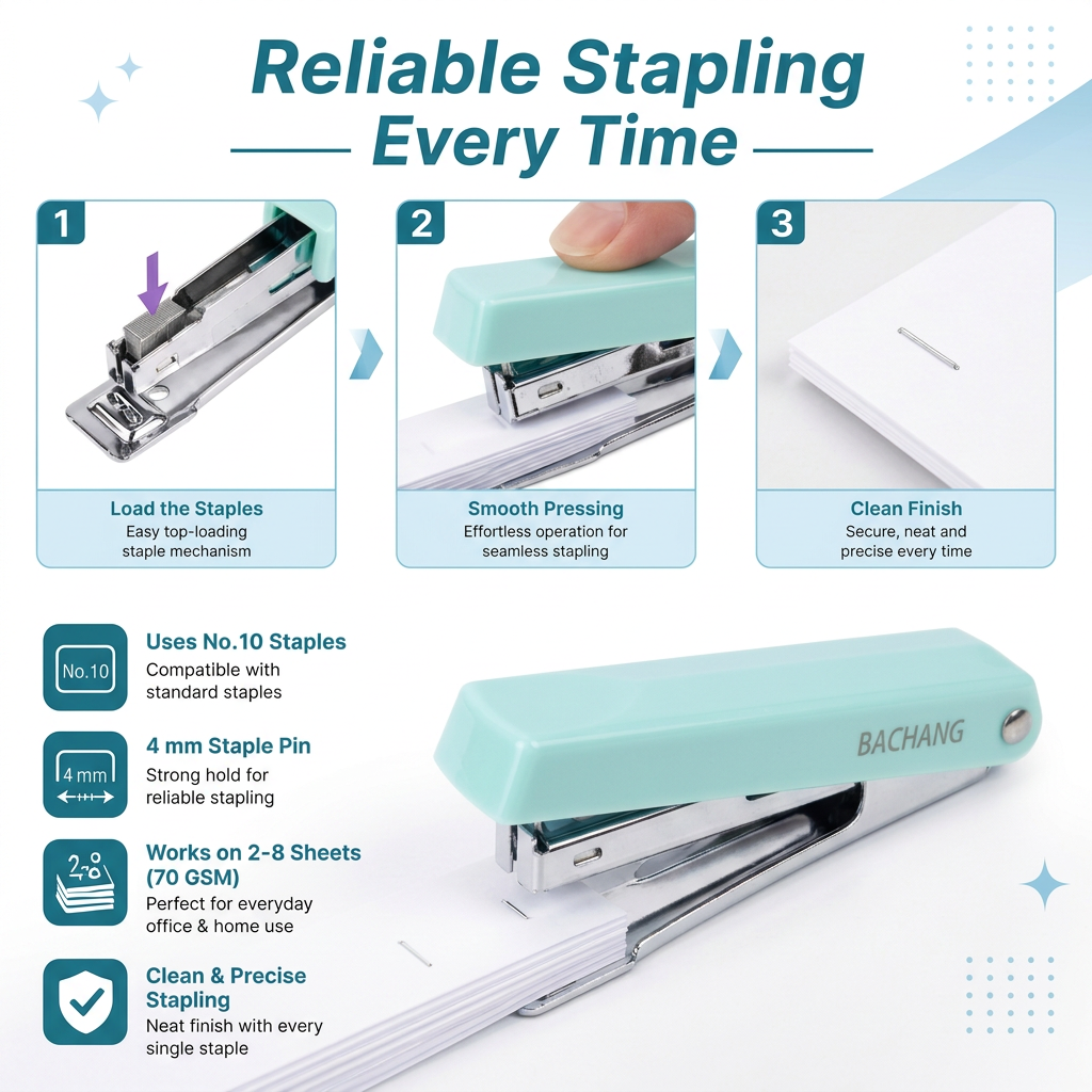 Stapler with Stapler Pin No.10 Teal 1set Blister