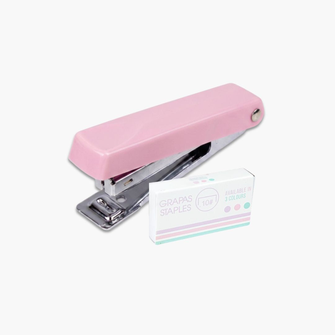 Stapler with Stapler Pin No.10 Pink 1set Blister