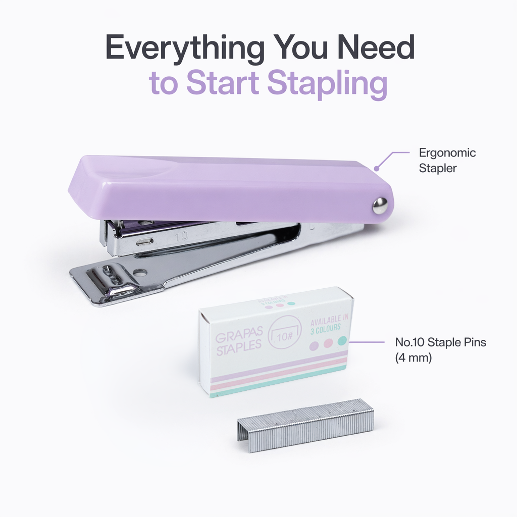 Stapler with Stapler Pin No.10 Purple 1set Blister