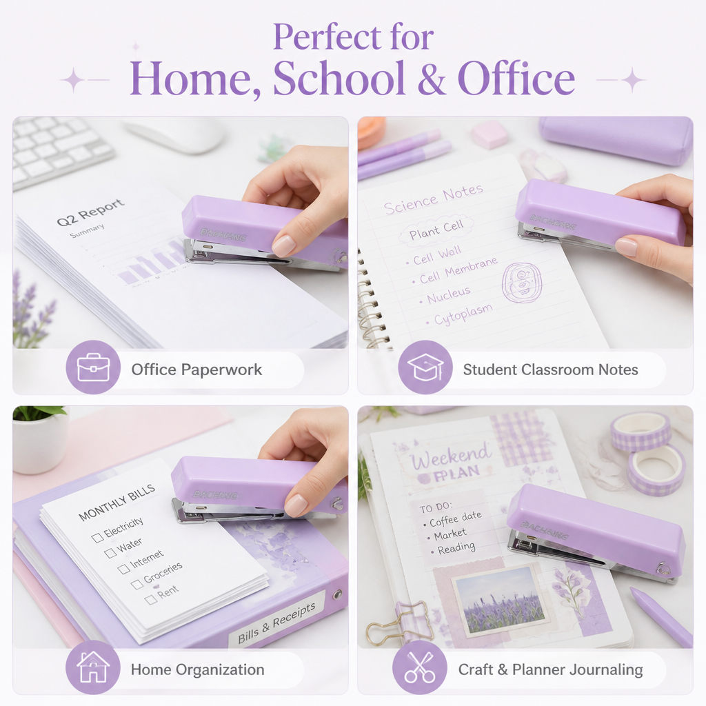 Stapler with Stapler Pin No.10 Purple 1set Blister