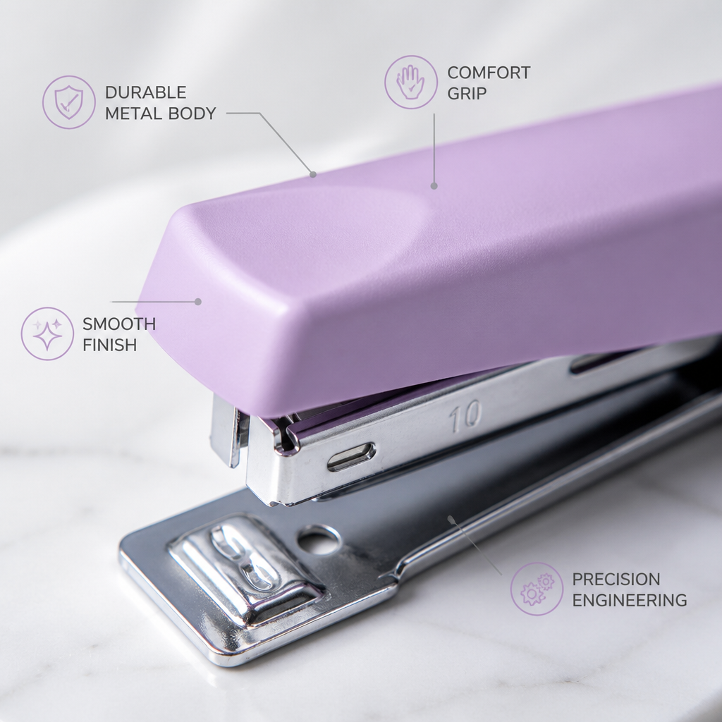 Stapler with Stapler Pin No.10 Purple 1set Blister