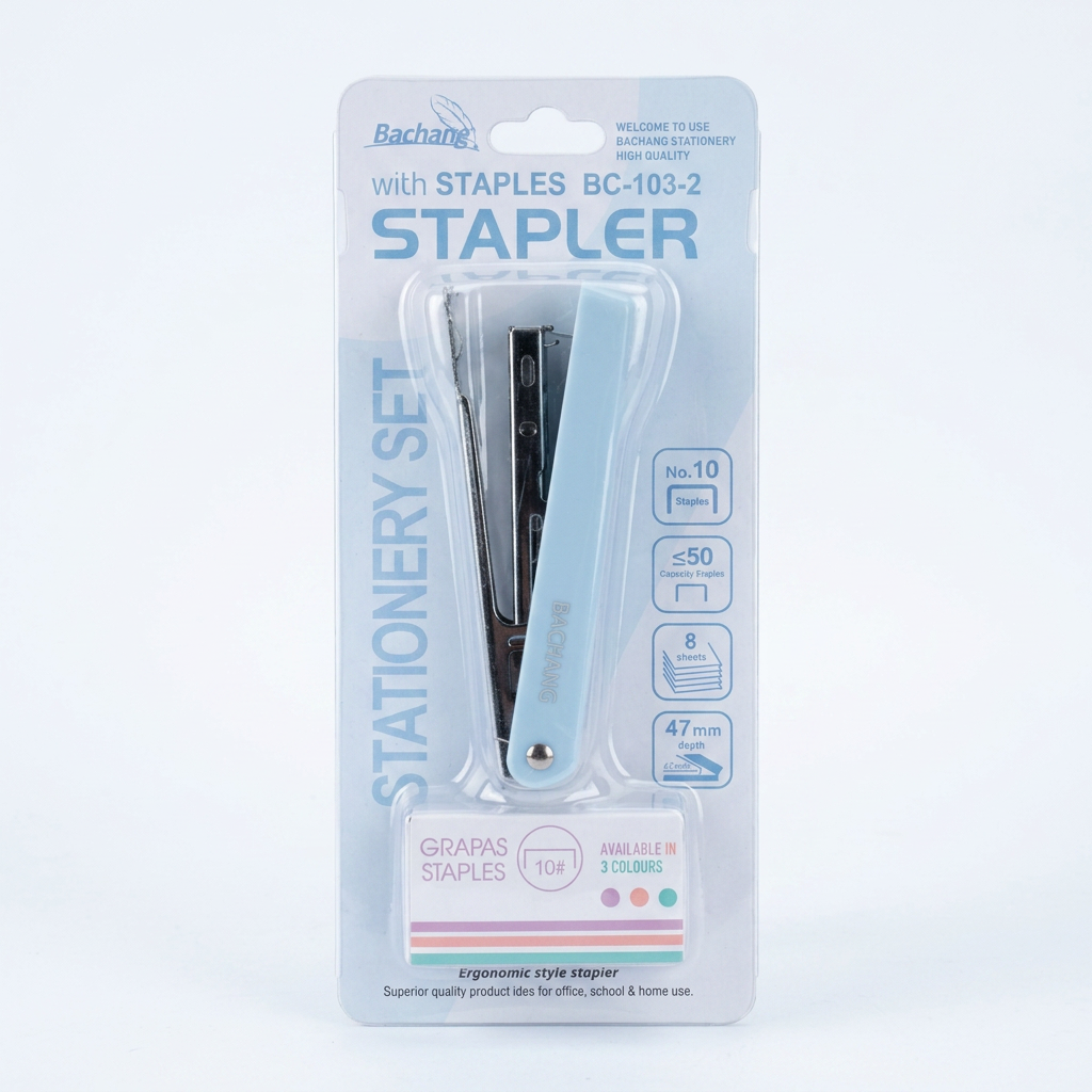 Stapler with Stapler Pin No.10 Blue 1set Blister