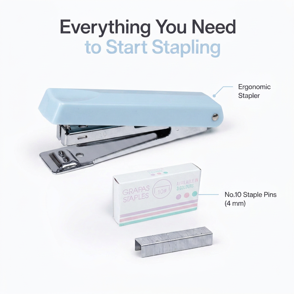 Stapler with Stapler Pin No.10 Blue 1set Blister