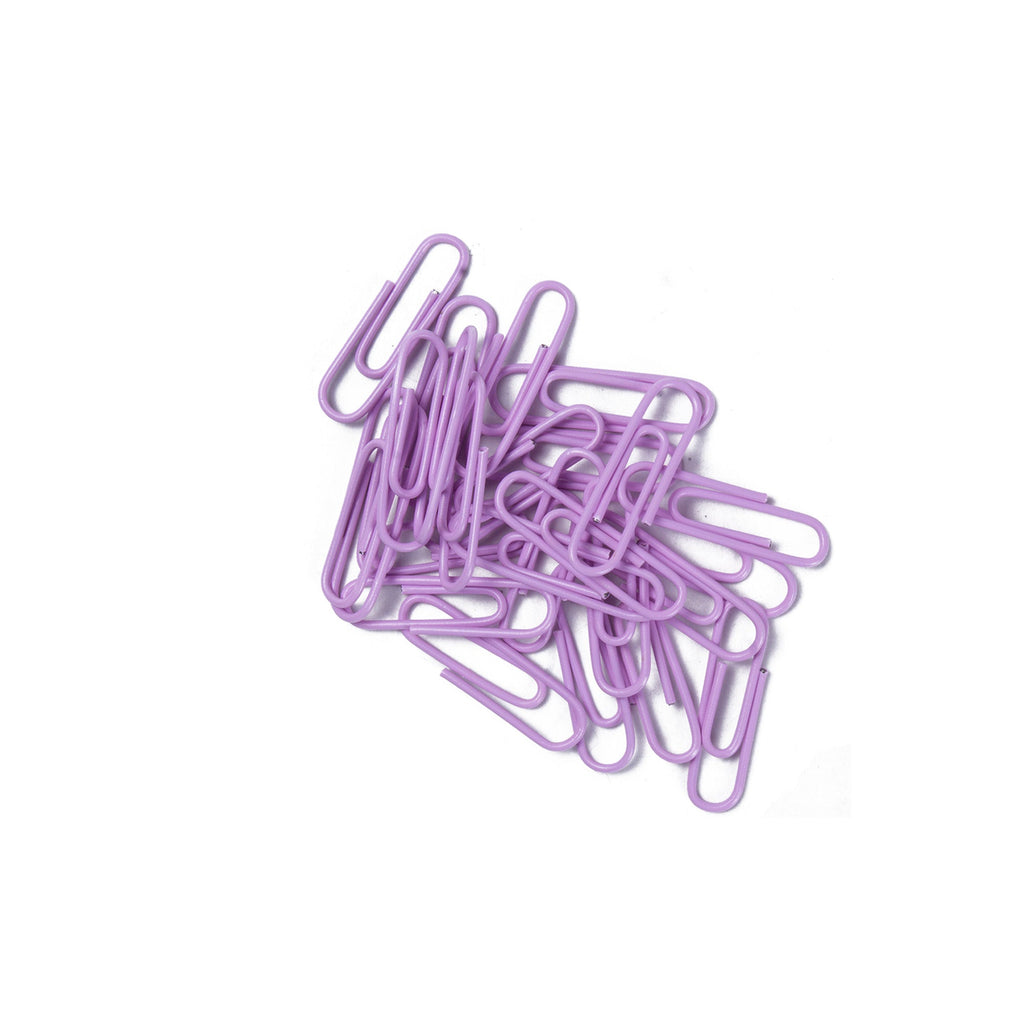 Binder Clip, Paper Clip, File Clip & Ball Push Pin Set Purple Blister