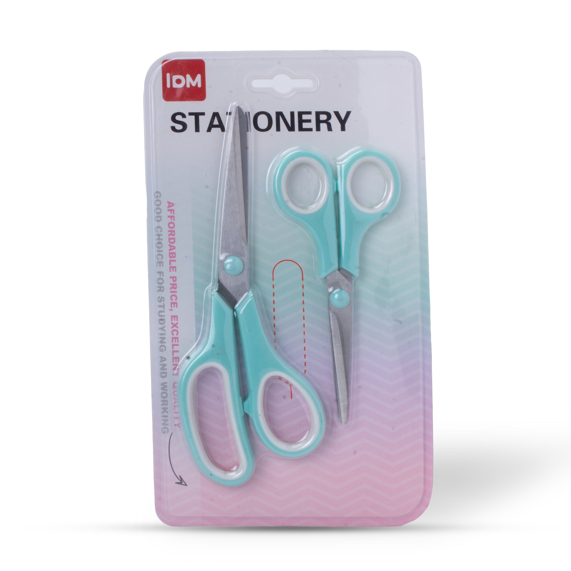 Scissor Stainless Steel Soft Grip 140mm & 190mm Teal 2pcs Set Blister