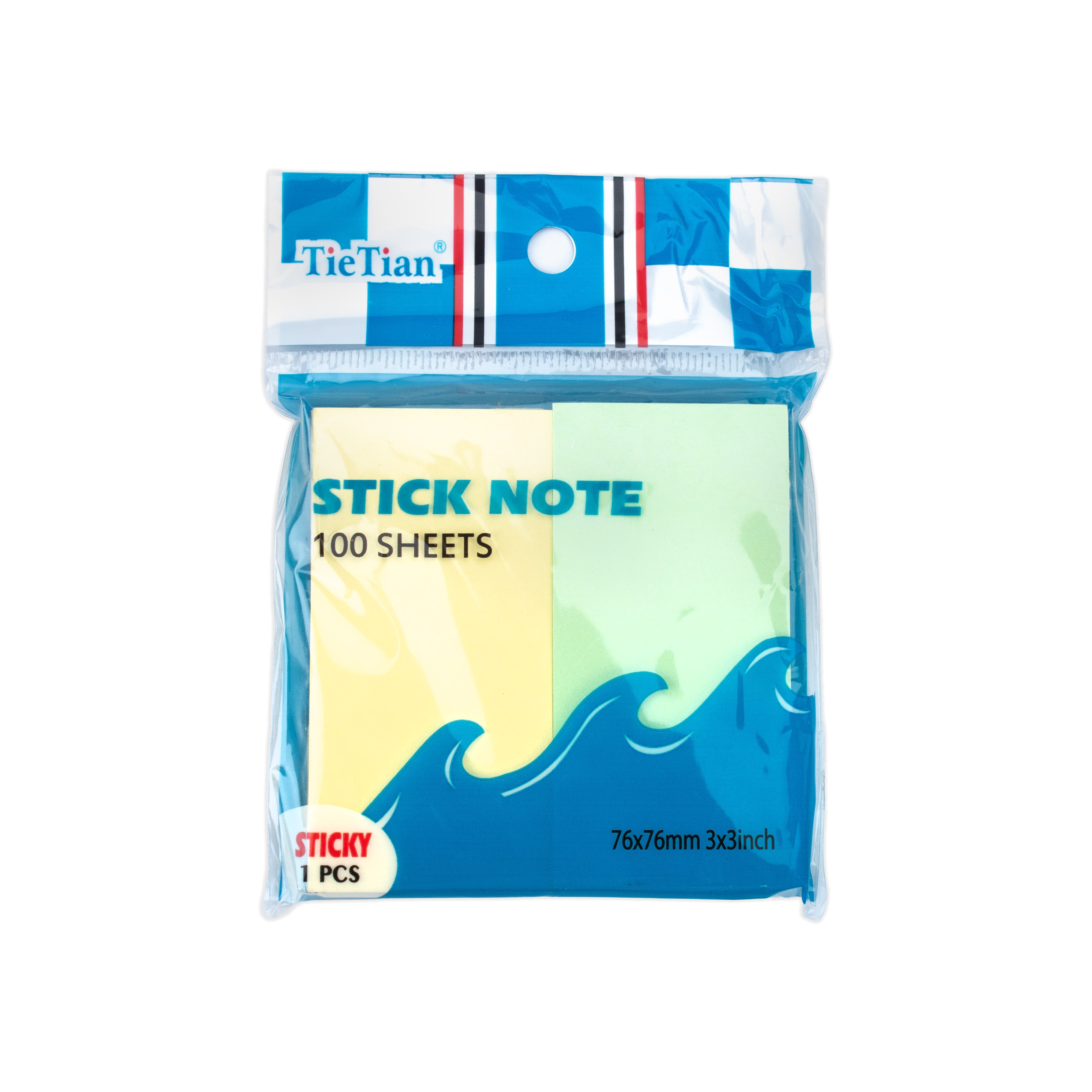 Stick Note 2 colours 100 sheets 3 X 3inch 2pc