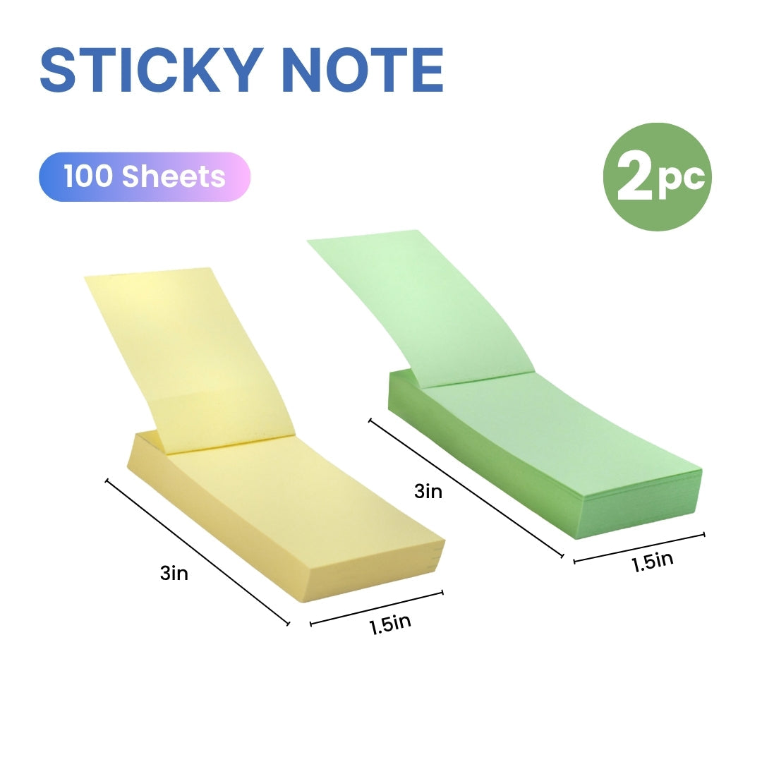 Stick Note 2 colours 100 sheets 3 X 3inch 2pc
