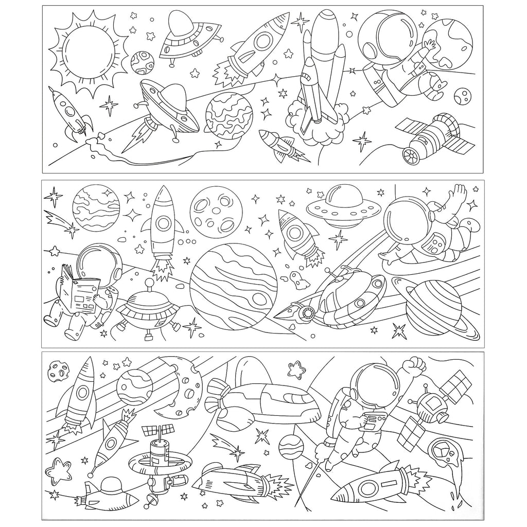 Repositionable Creative Colouring Paper Roll Travel In Space 3mtr X W38cm 1 BOX