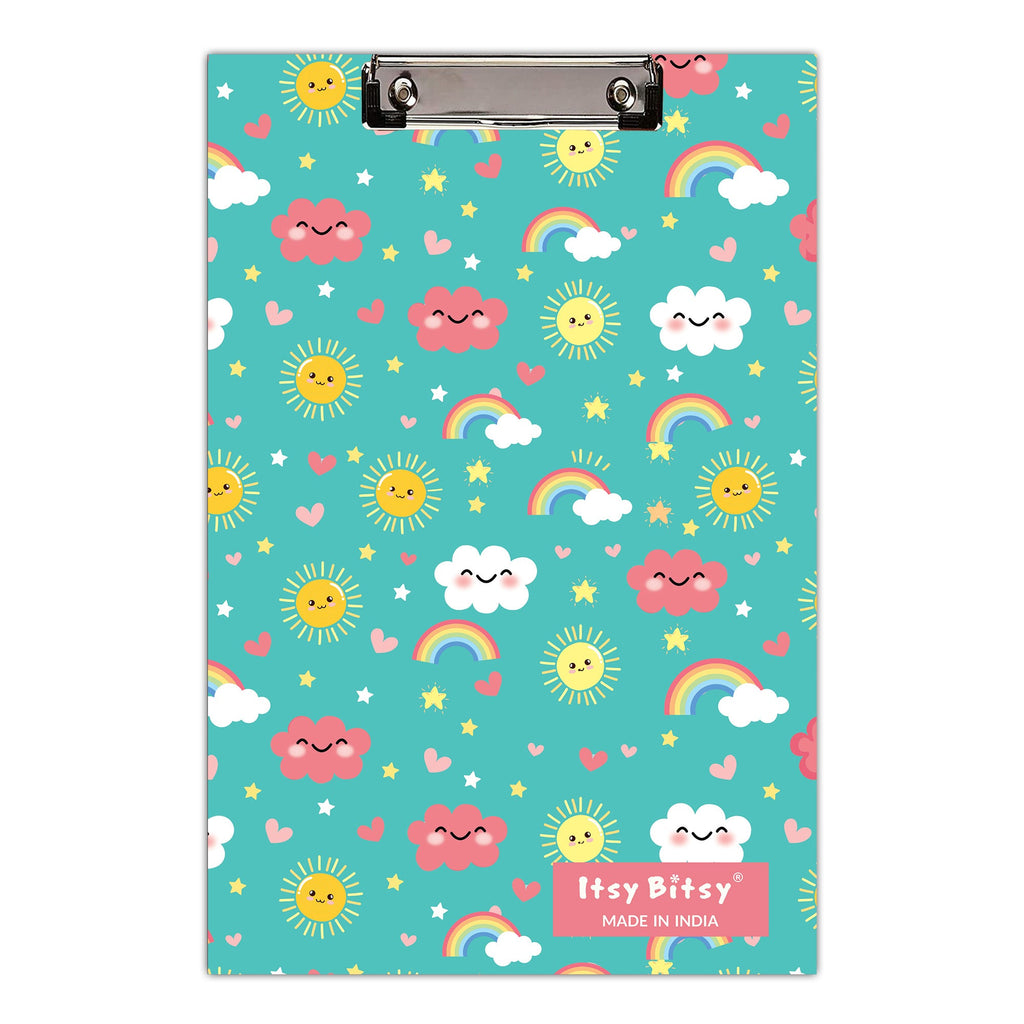 MDF Clipboard Sunshine & Rainbow L 8.66 X W 12.59 in 5.5mm Thick 1pc