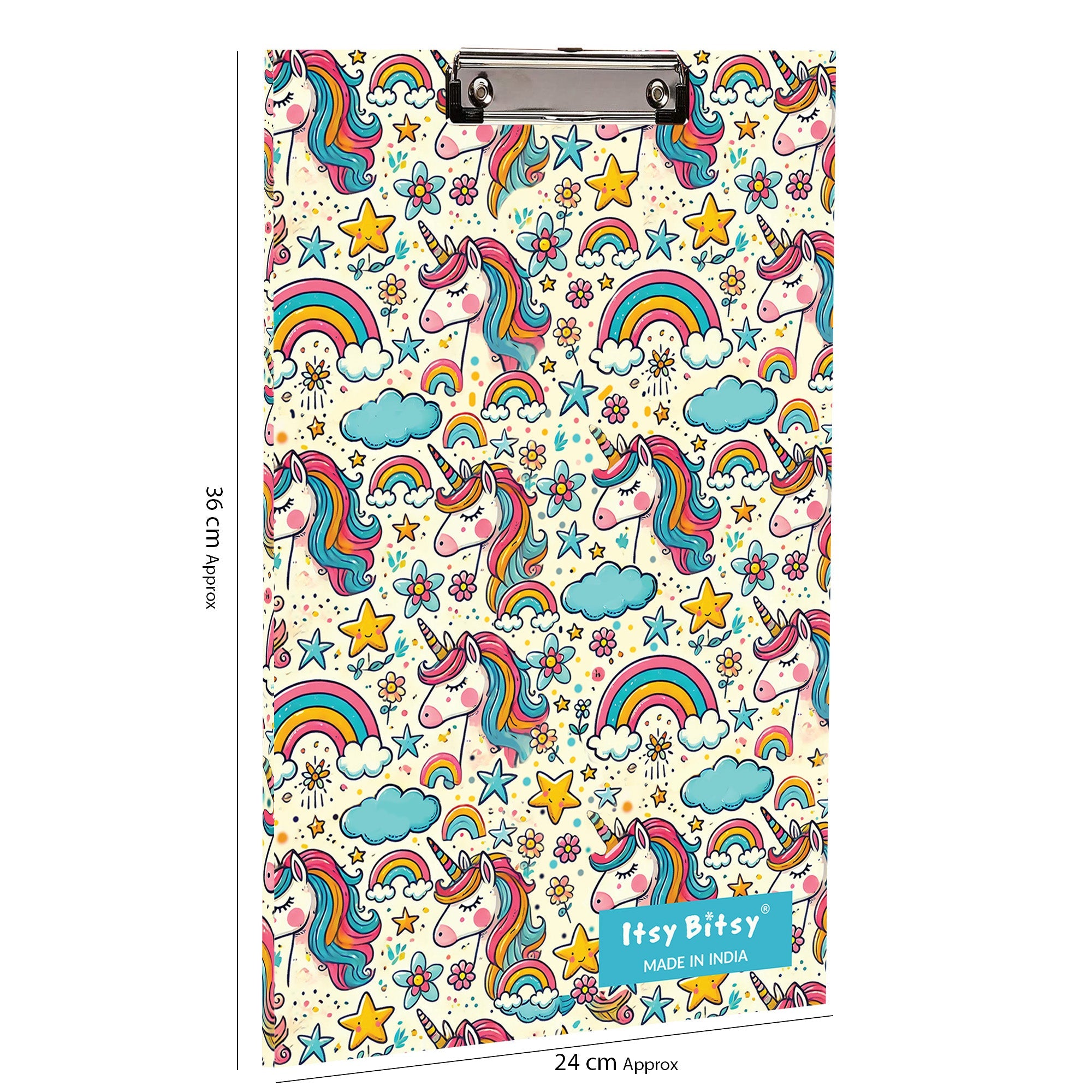 MDF Clipboard Rainbow Unicorn L 8.66 X W 12.59 in 5.5mm Thick 1pc