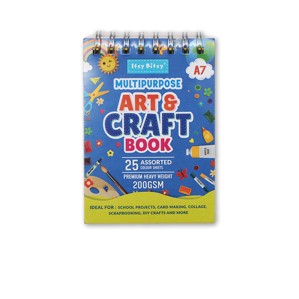 Multipurpose Art & Craft Book Assorted colour cardstock Spiral bound A7 220Gsm 25Sheets