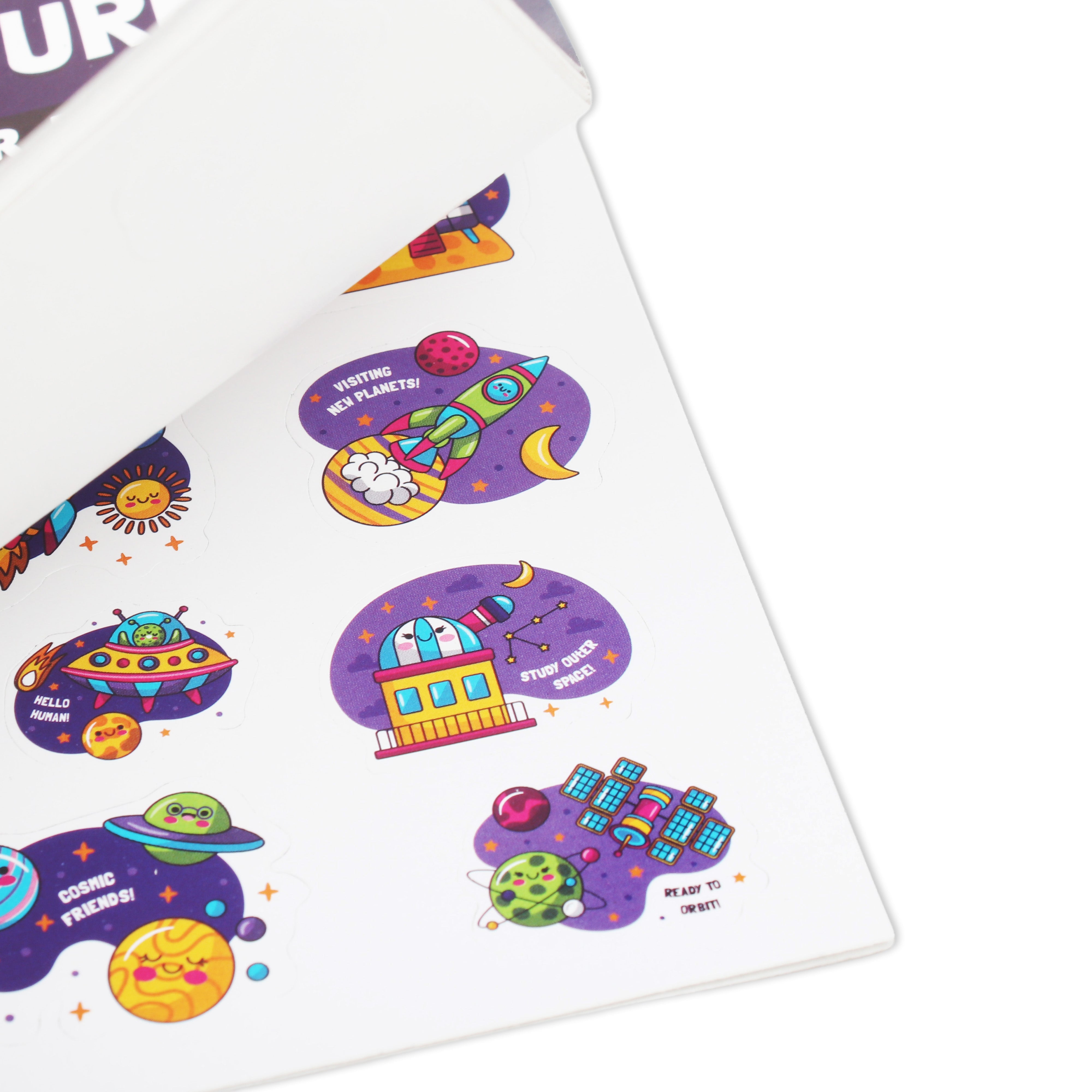 Sticker Book Space Adventures Approx 18.1 X 12.4cm 6 Sheet