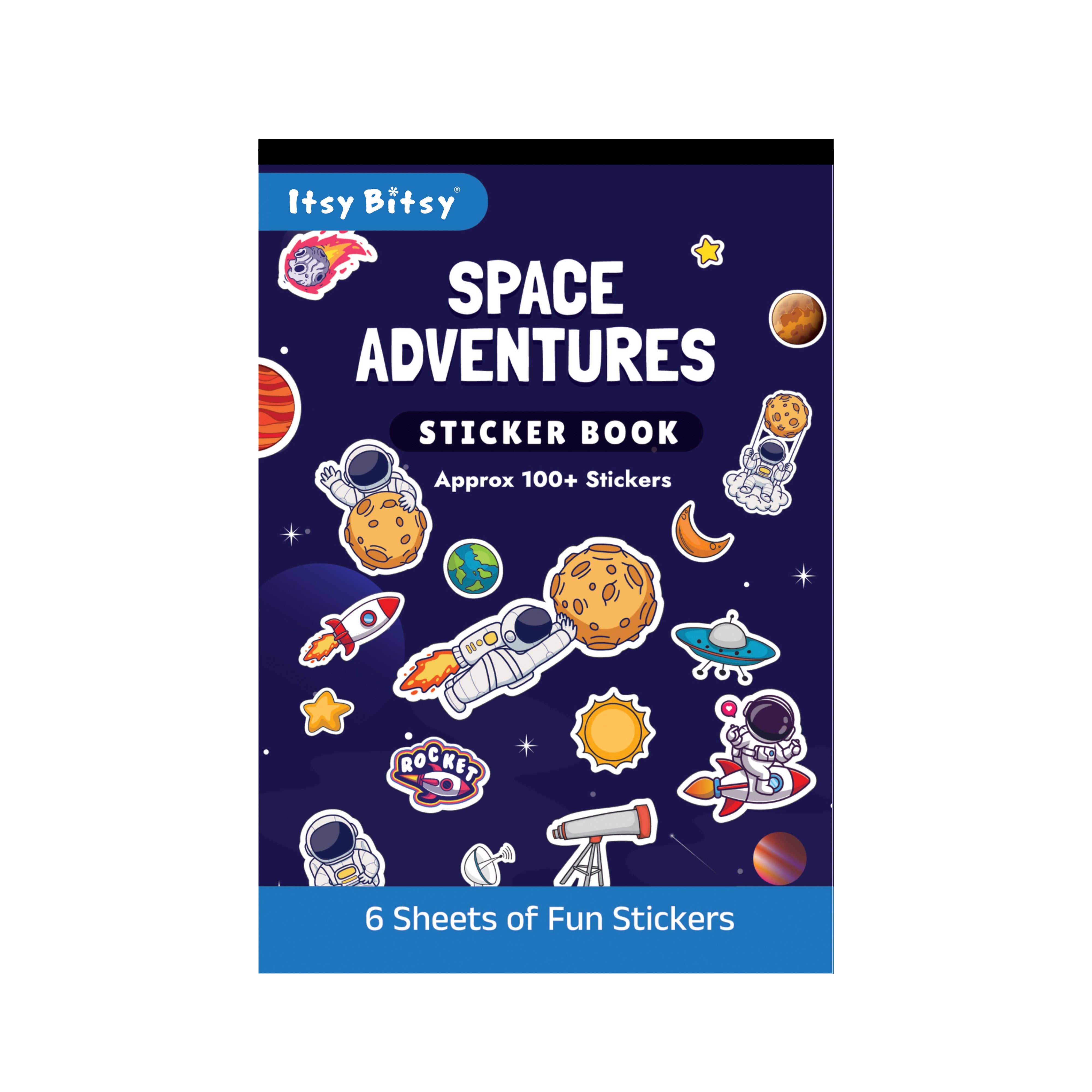 Sticker Book Space Adventures Approx 18.1 X 12.4cm 6 Sheet