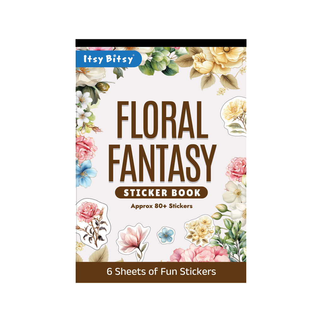 Sticker Book Floral Fantasy Approx 18.1 X 12.4cm 6 Sheets