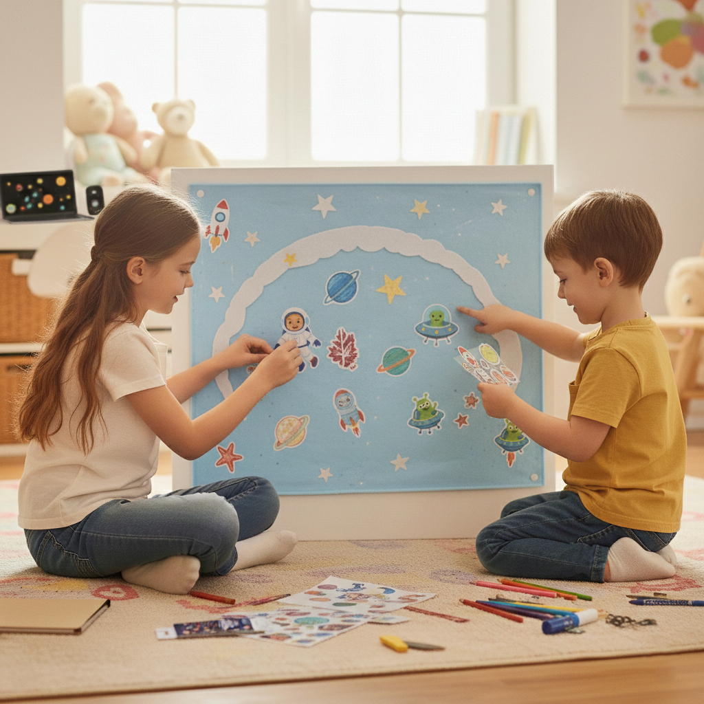 Sticker Book Space Adventures Approx 14 X 7.2cm 12 Sheet