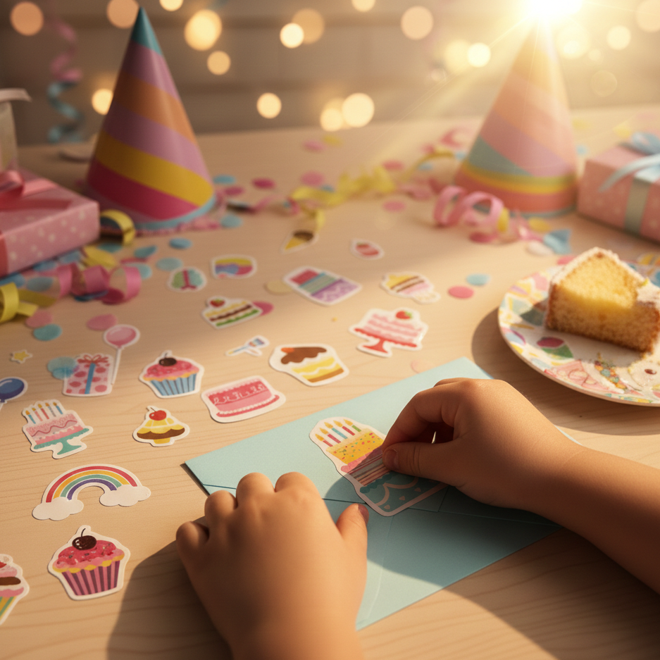 Sticker Book Birthday Bash Approx 14 X 7.2cm 12 Sheet