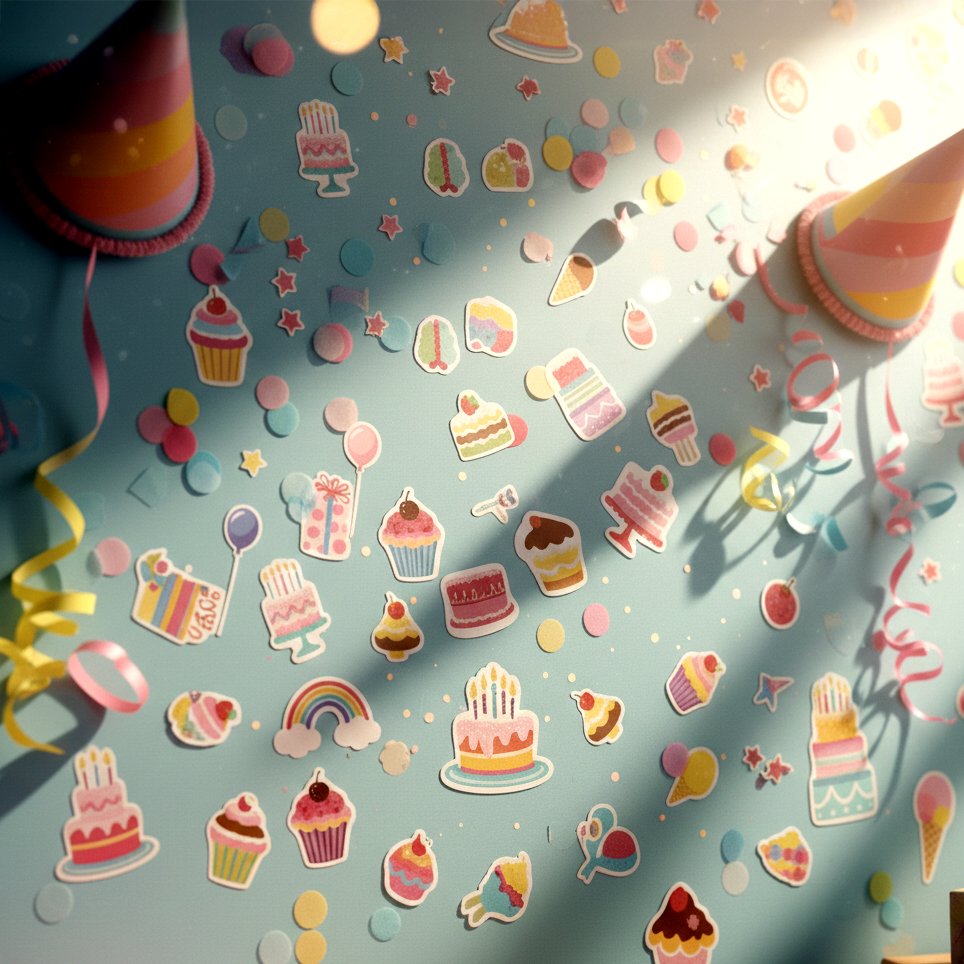 Sticker Book Birthday Bash Approx 14 X 7.2cm 12 Sheet