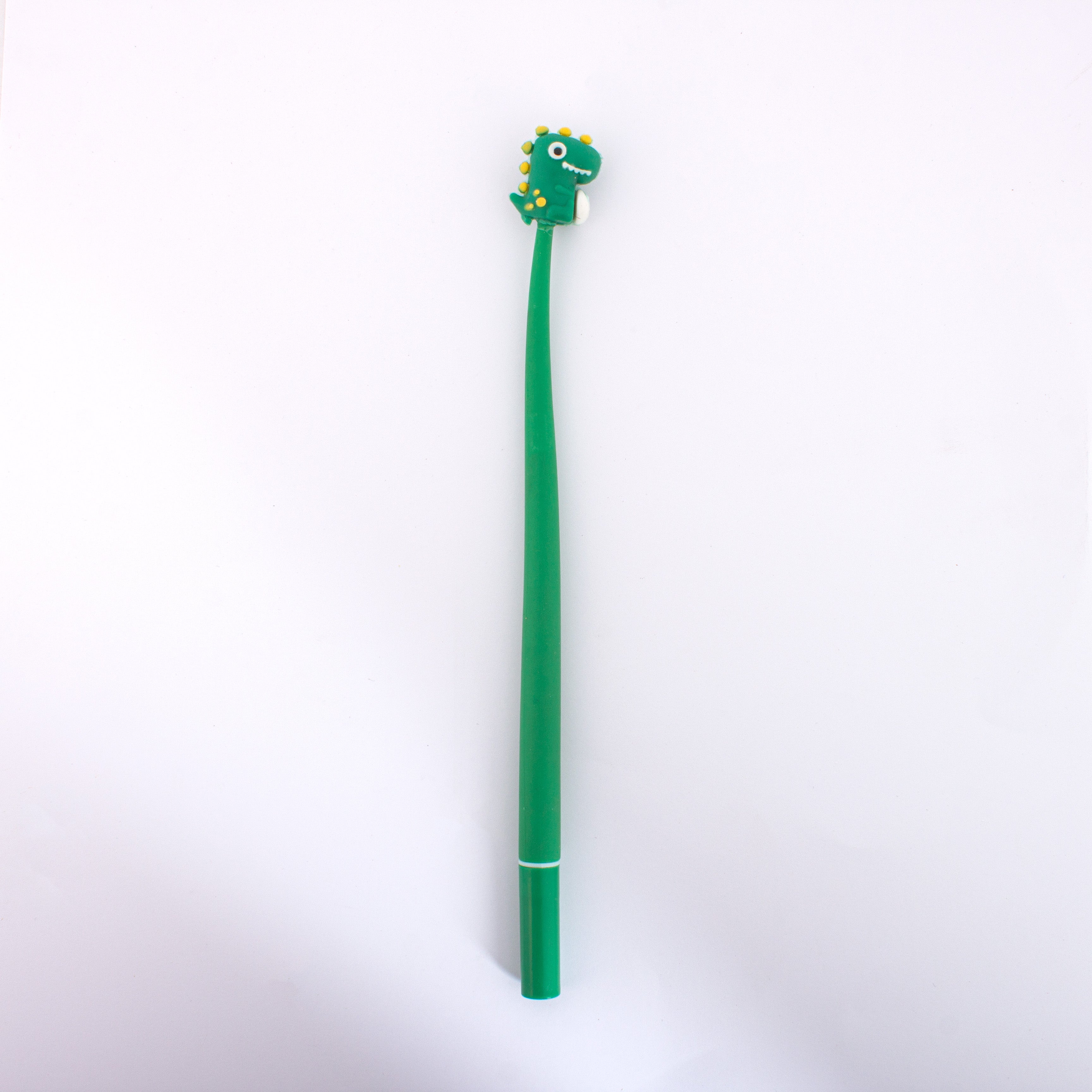 Flexible Dinosaur Ballpoint Blue Gel Pen Green 0.5mm Tip 1pc