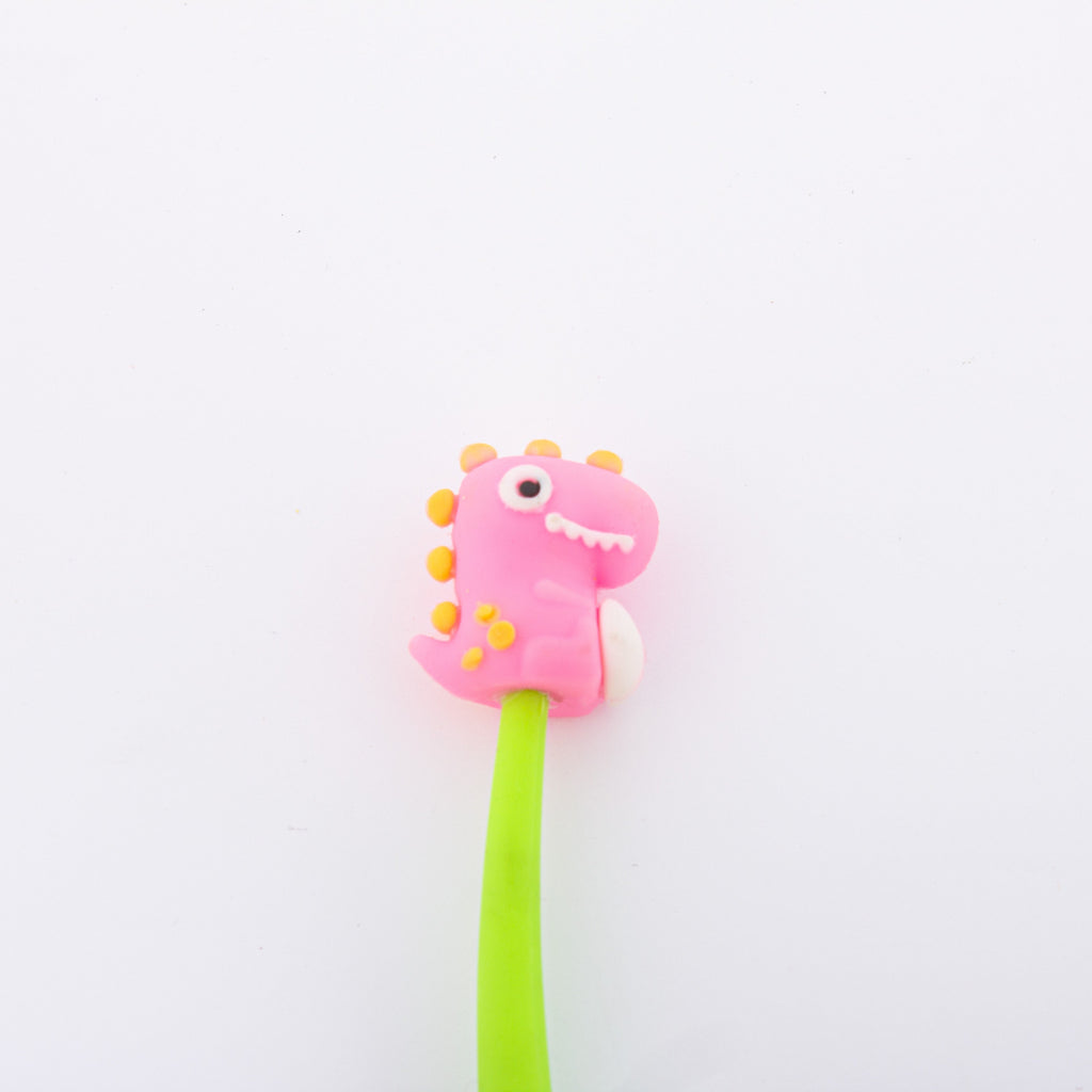 Flexible Dinosaur Ballpoint Blue Gel Pen Pink 0.5mm Tip 1pc
