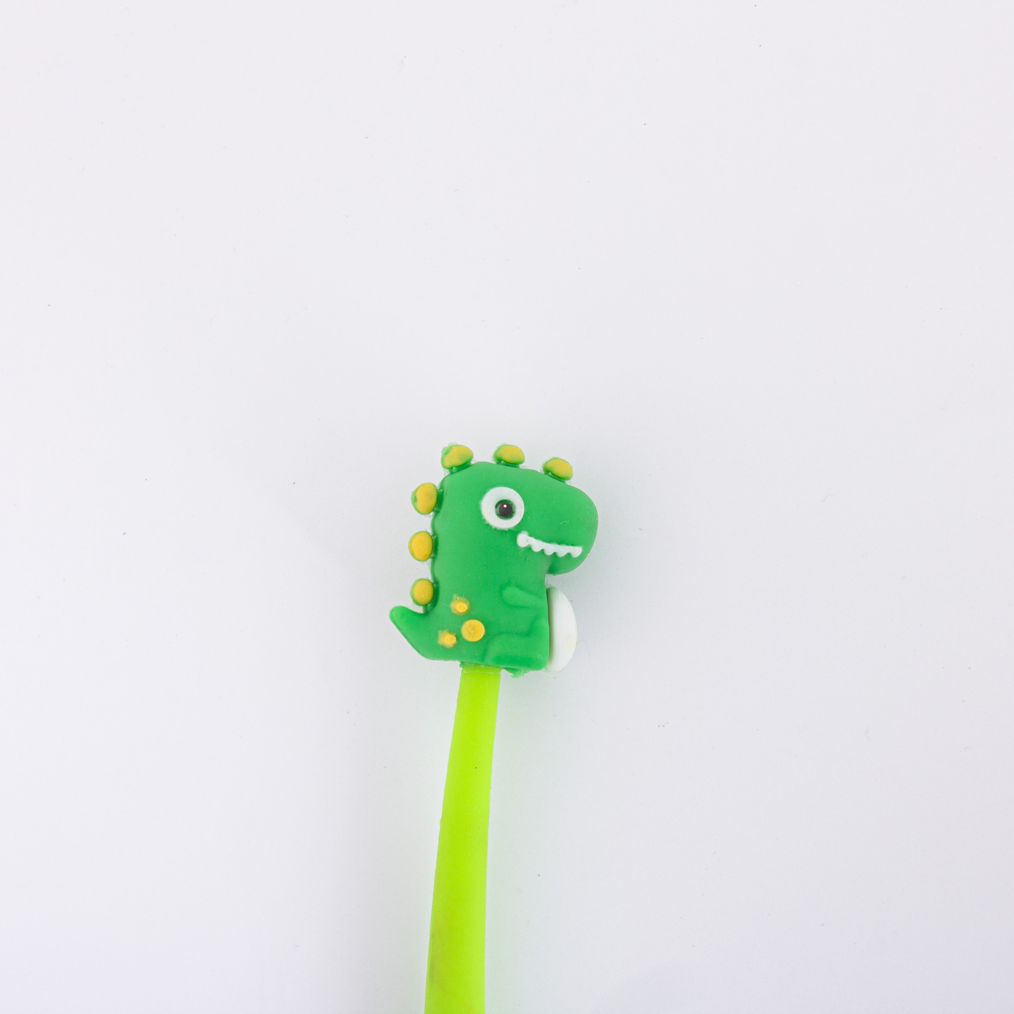 Flexible Dinosaur Ballpoint Blue Gel Pen Light Green 0.5mm Tip 1pc
