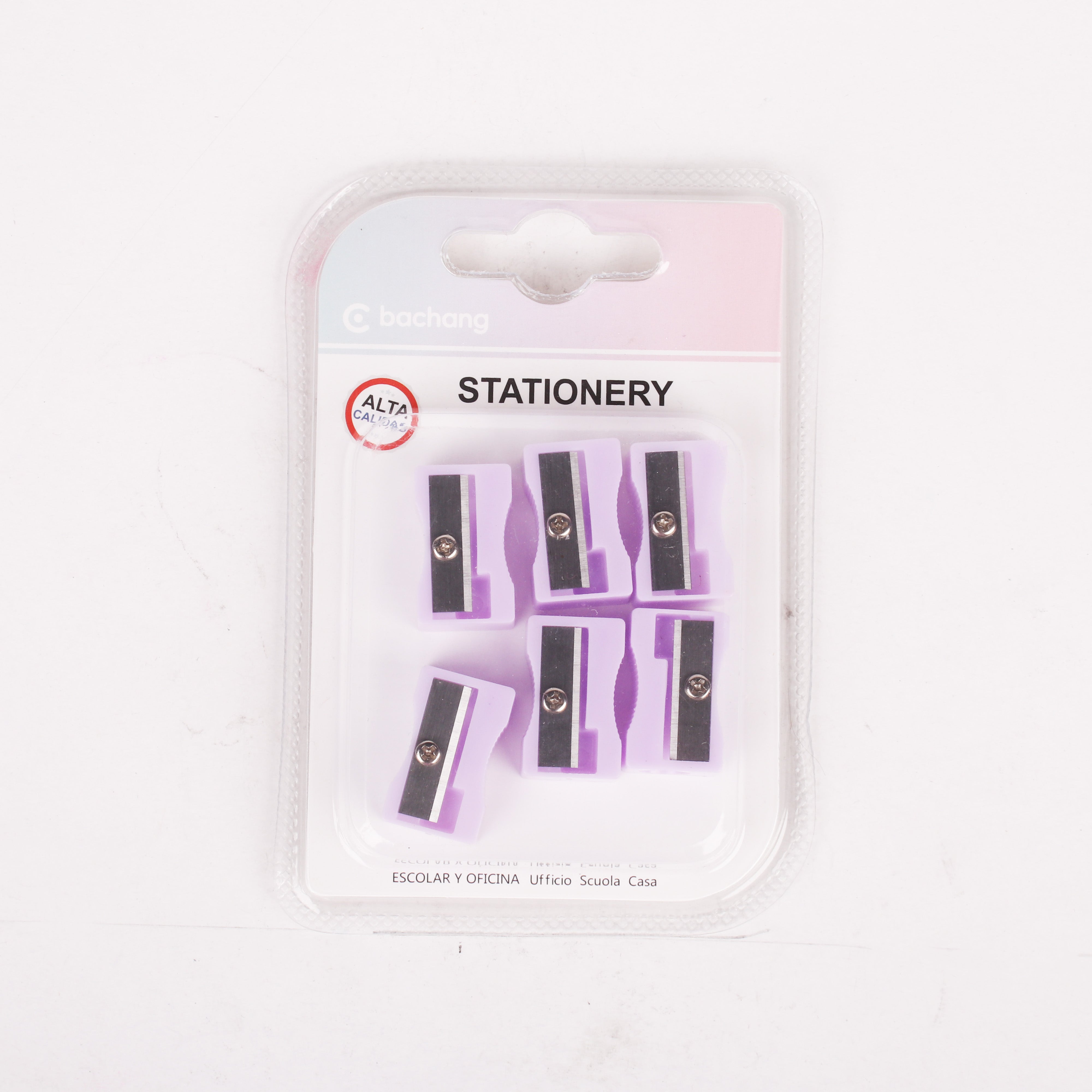 Pencil Sharpener Purple 5pc Blister