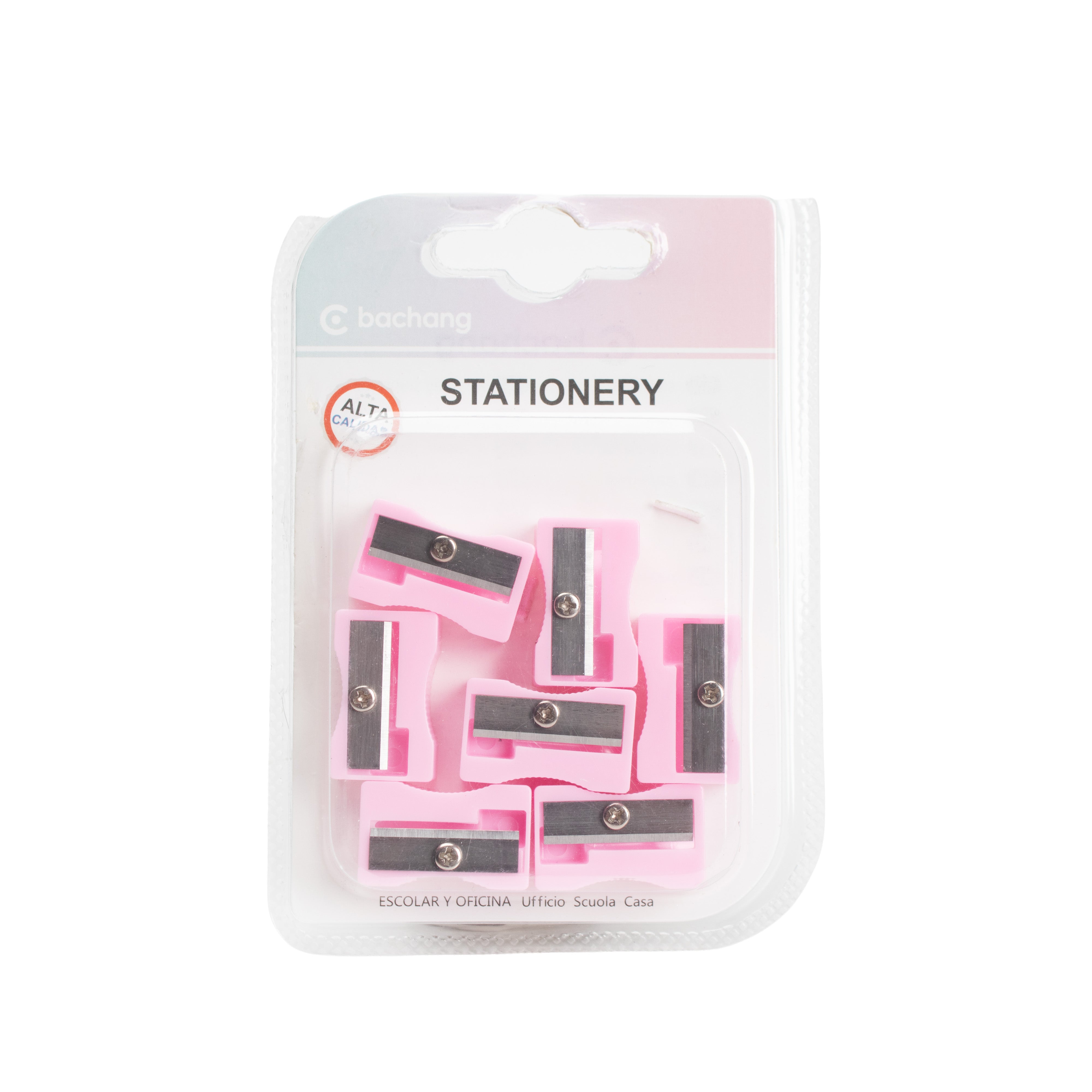Pencil Sharpener Pink 5pc Blister