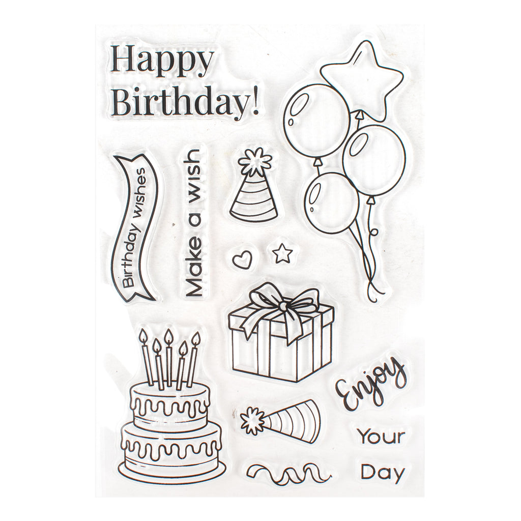 Clear Stamps Birthday Wish 4.3 X 6.2inch 14pc