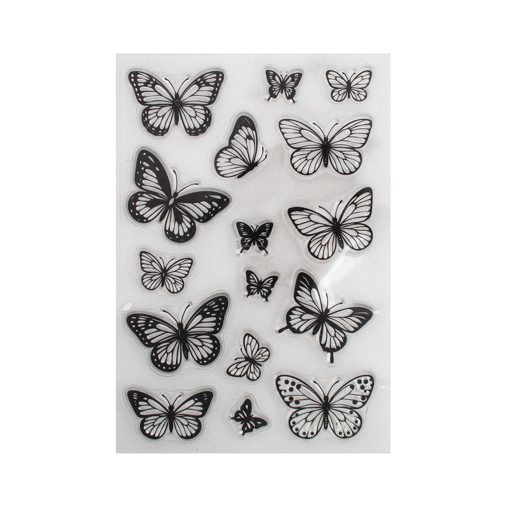 Clear Stamps Butterfly World 4.3 X 6.2inch 16pc