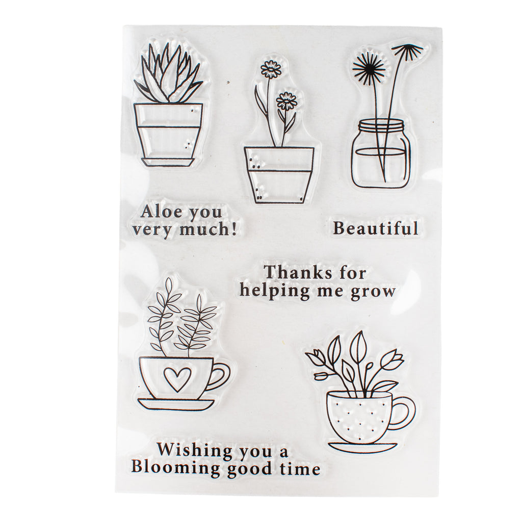 Clear Stamps Blooming Good Time 4.3 X 6.2inch 9pc