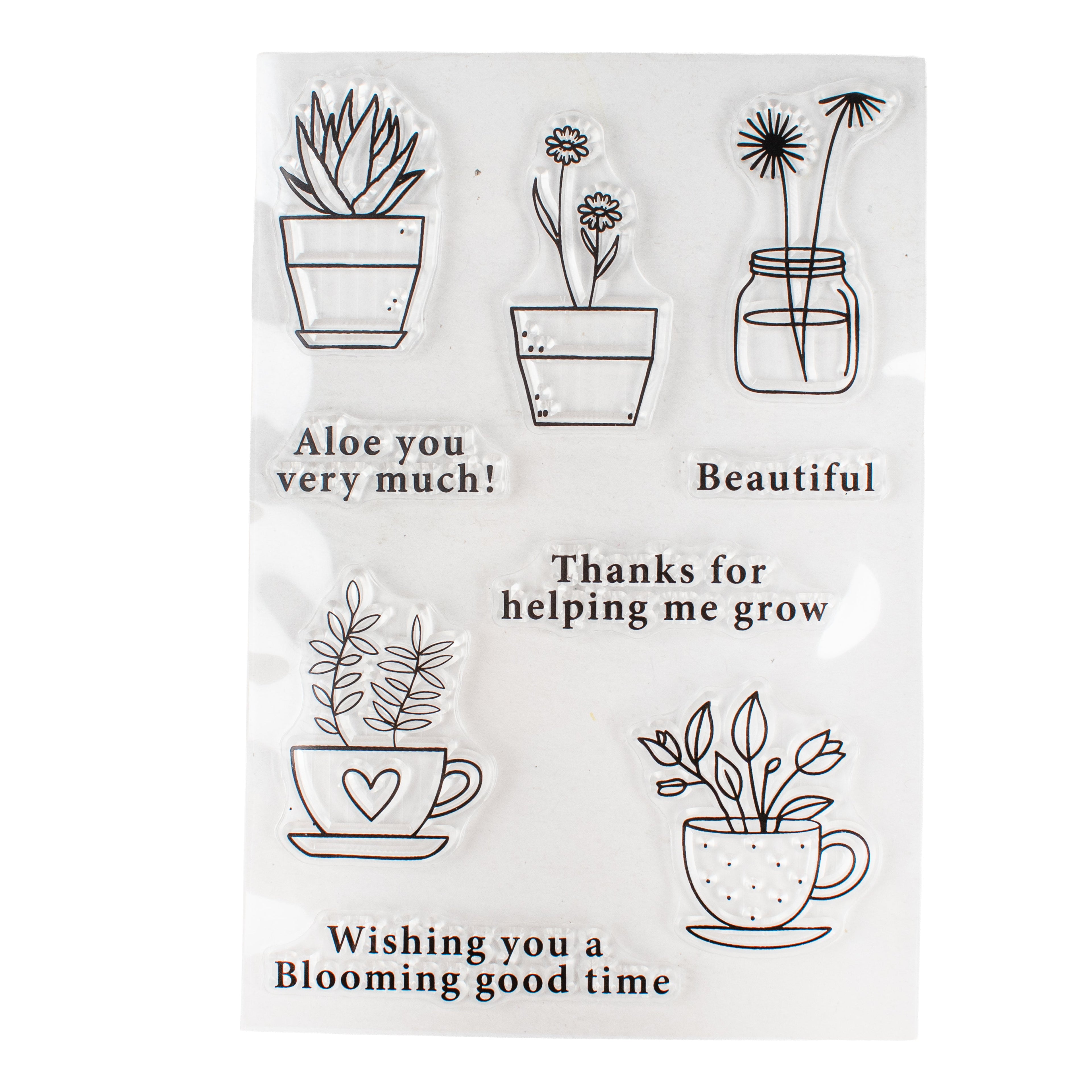 Clear Stamps Blooming Good Time 4.3 X 6.2inch 9pc
