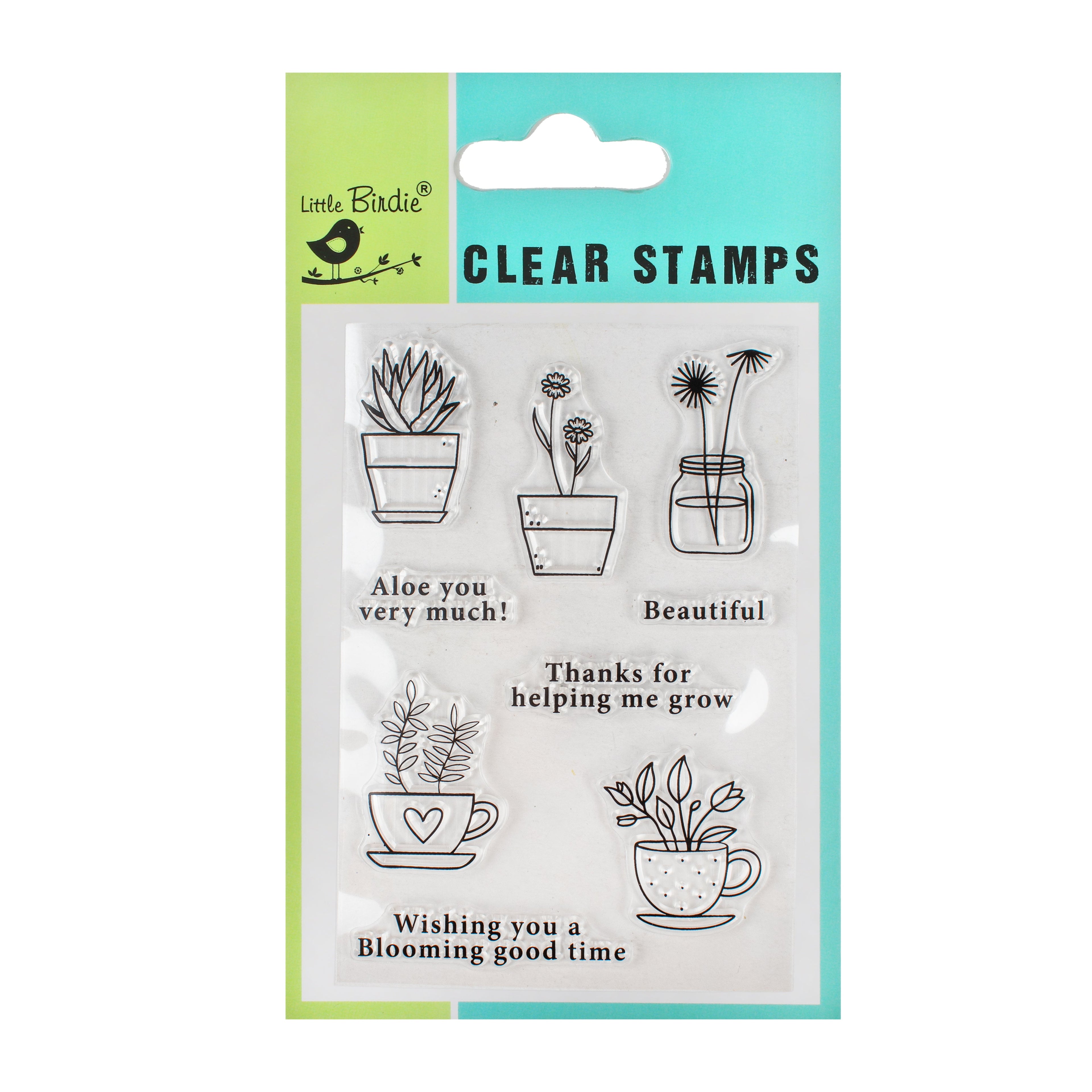 Clear Stamps Blooming Good Time 4.3 X 6.2inch 9pc