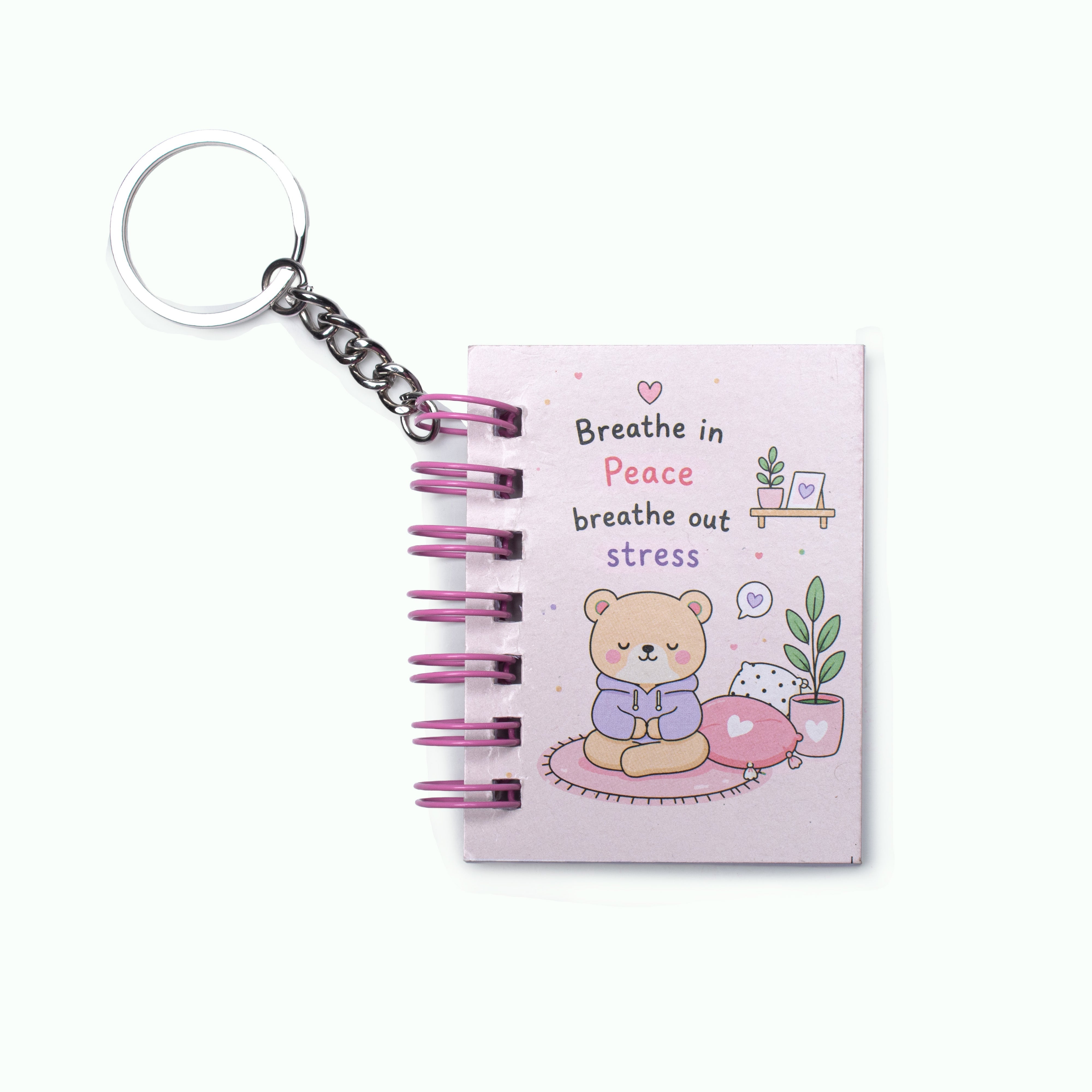 Keychain Notebook Breathe in Peace L6.8 X W5.3cm 70gsm 80 pages 1 Book IB