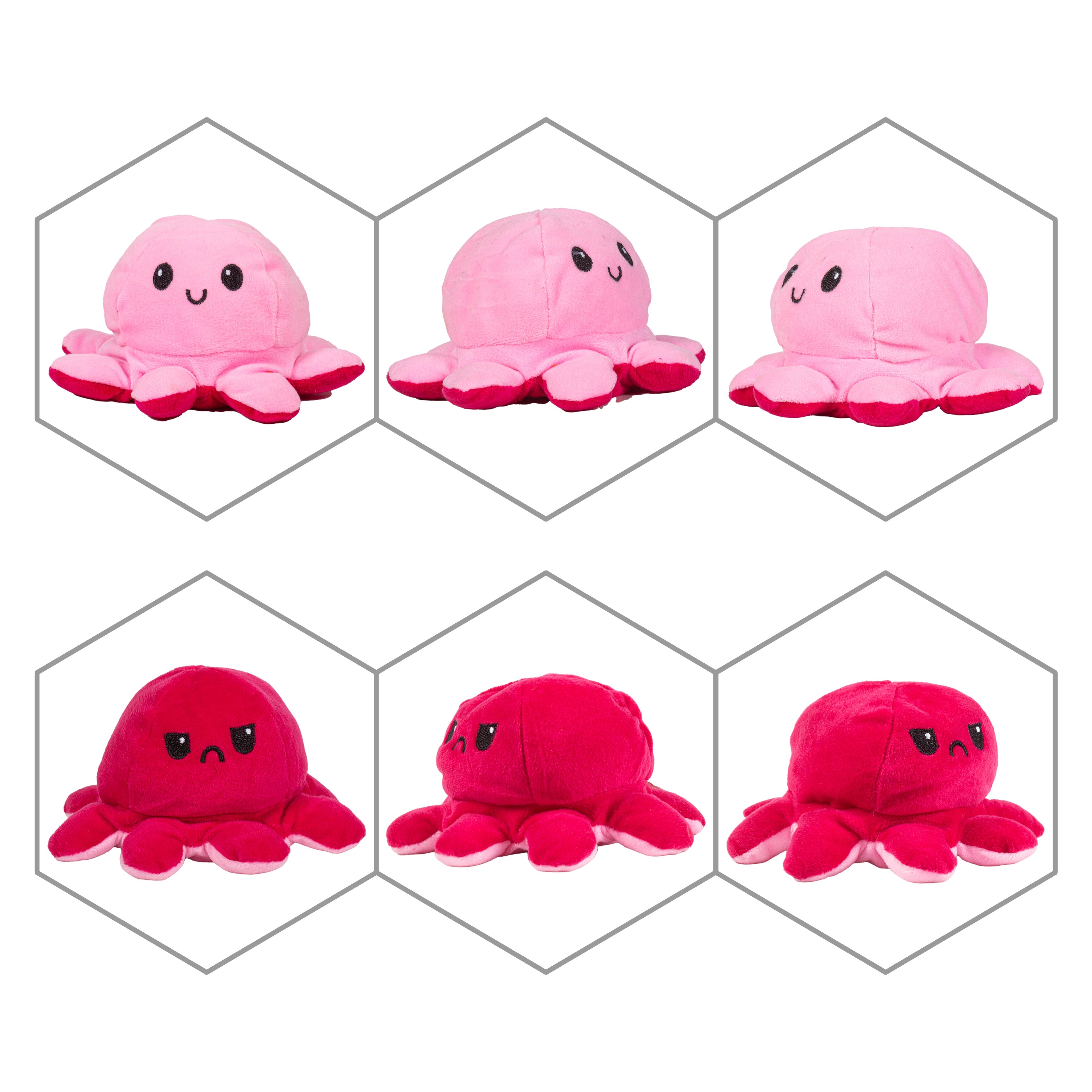 Soft Toy Reversible Octopus Baby Pink & Hot Pink 5.9inch 1 pc
