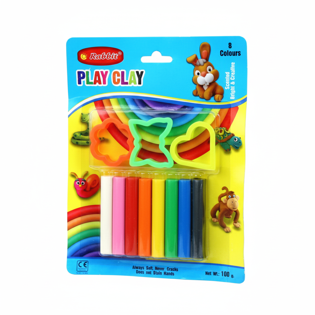 Scented Modelling Play Clay 6 Colours and 2 Cutters 50gm Blister