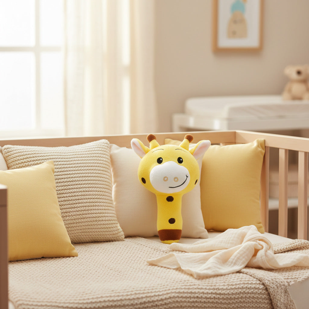 Soft Toy Giraffe Rattle L12 X H25 1pc