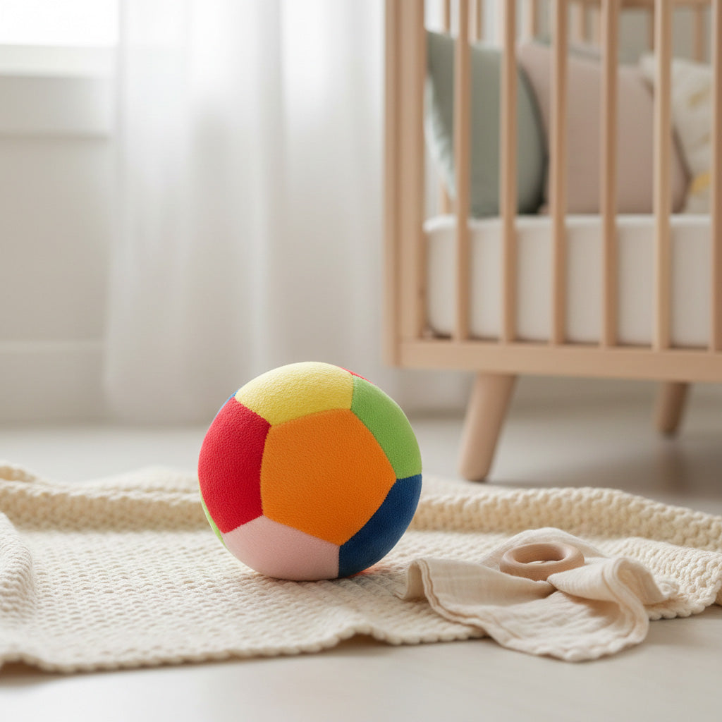 Soft Toy Rattle Ball Multicoloured 5inch 1pc