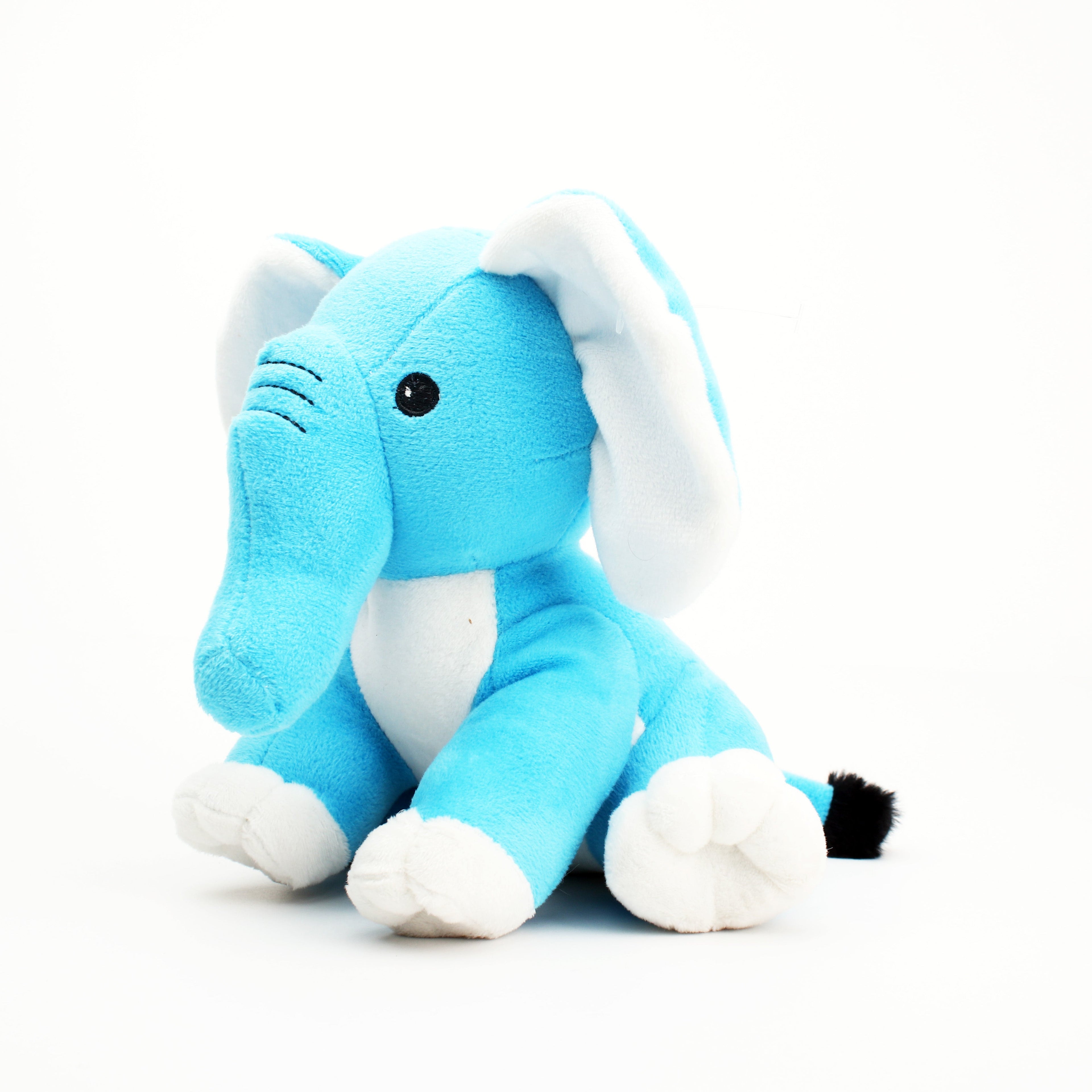 Soft Toy Elephant Blue and White 10inch 1pc