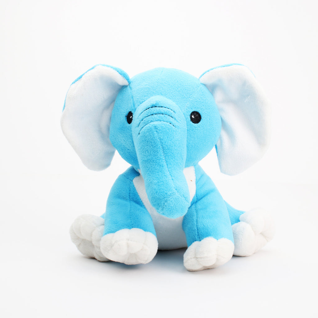Soft Toy Elephant Blue and White 10inch 1pc