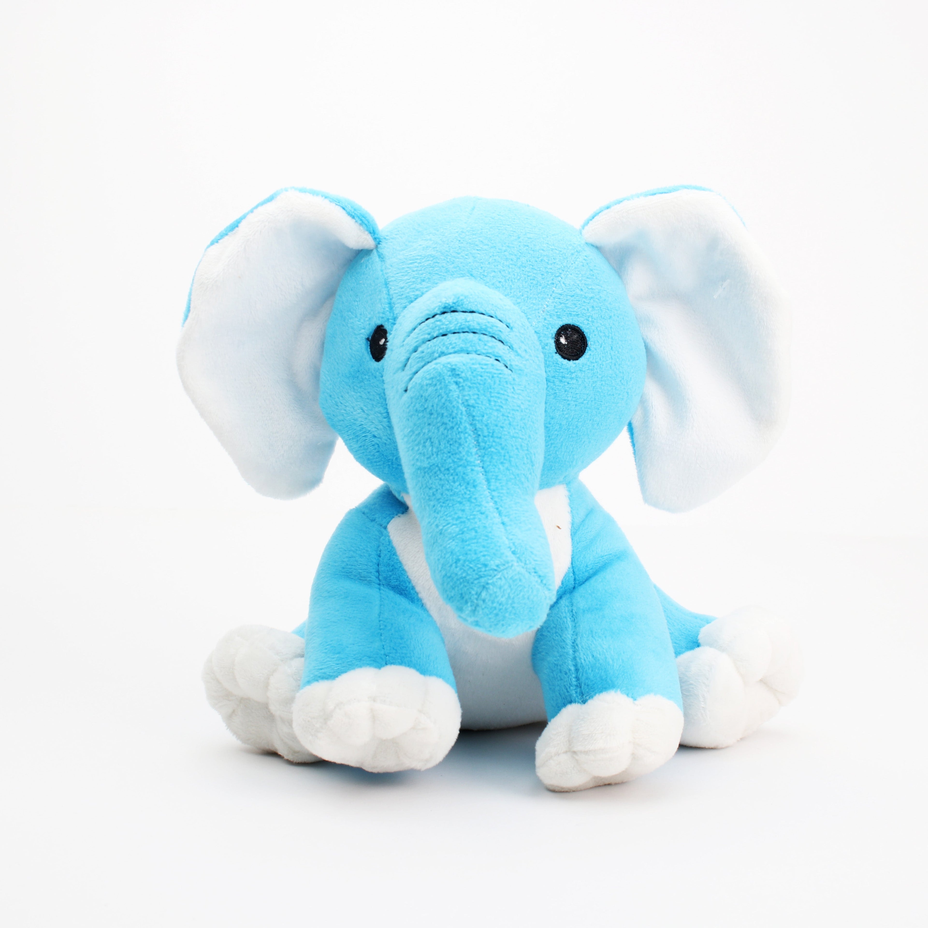 Soft Toy Elephant Blue and White 10inch 1pc