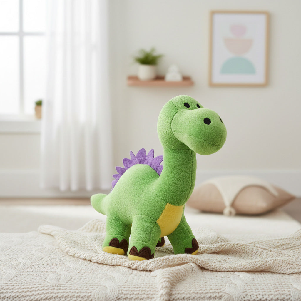Soft Toy Dino Green and yellow 8inch 1pc