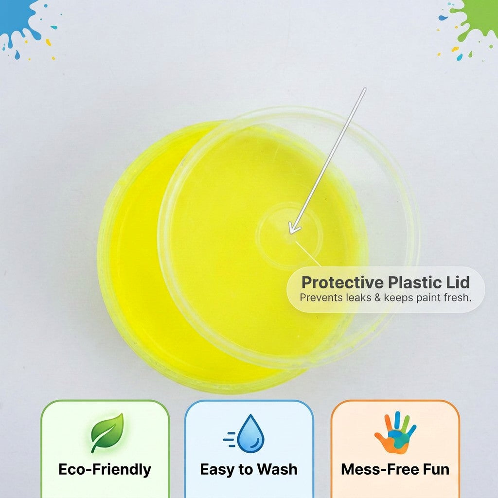 Fun Finger Paint Neon yellow 25ml Wide Mouth Container