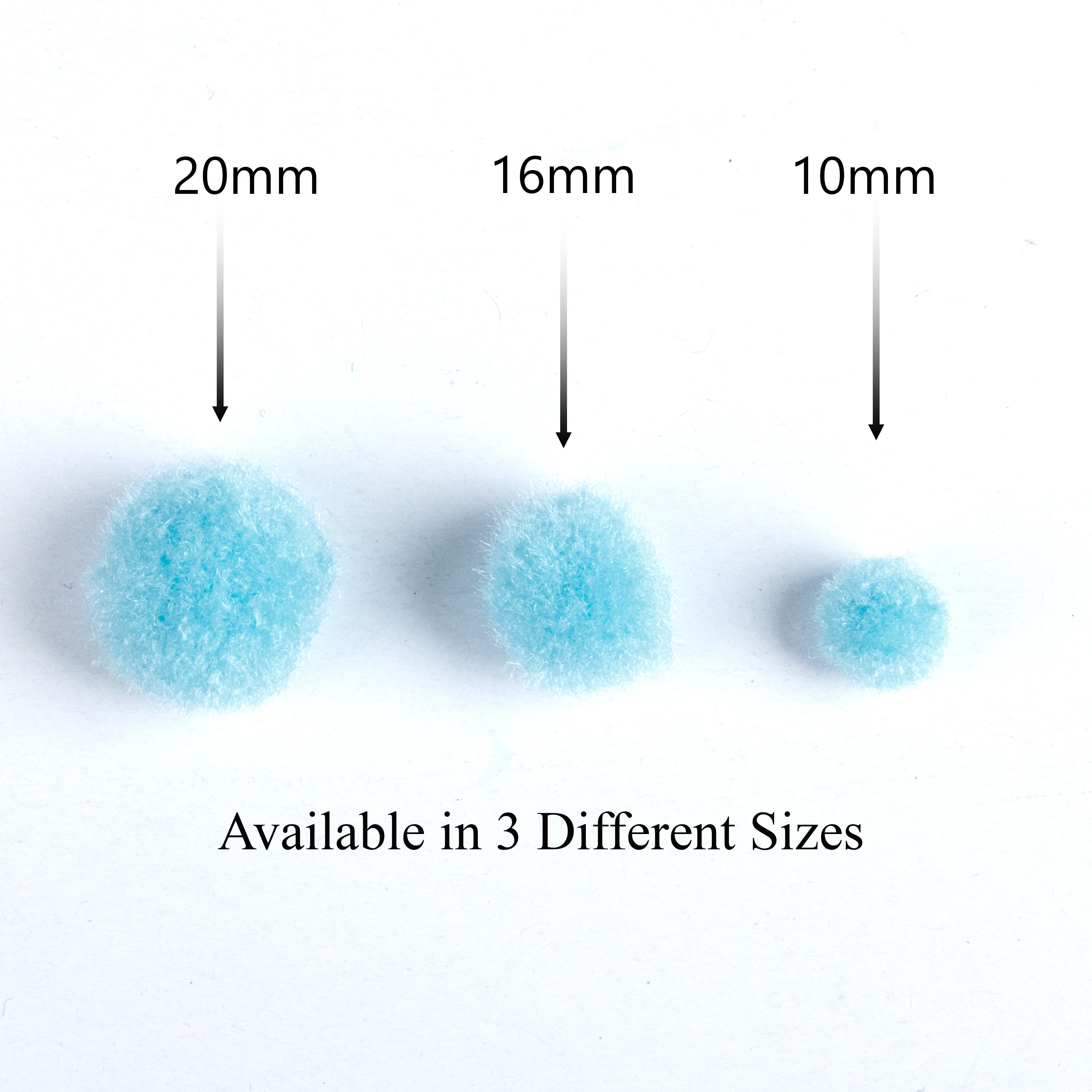 Pom Pom Sky Blue 10 /16 / 20mm 3 size Layer pack 46pc