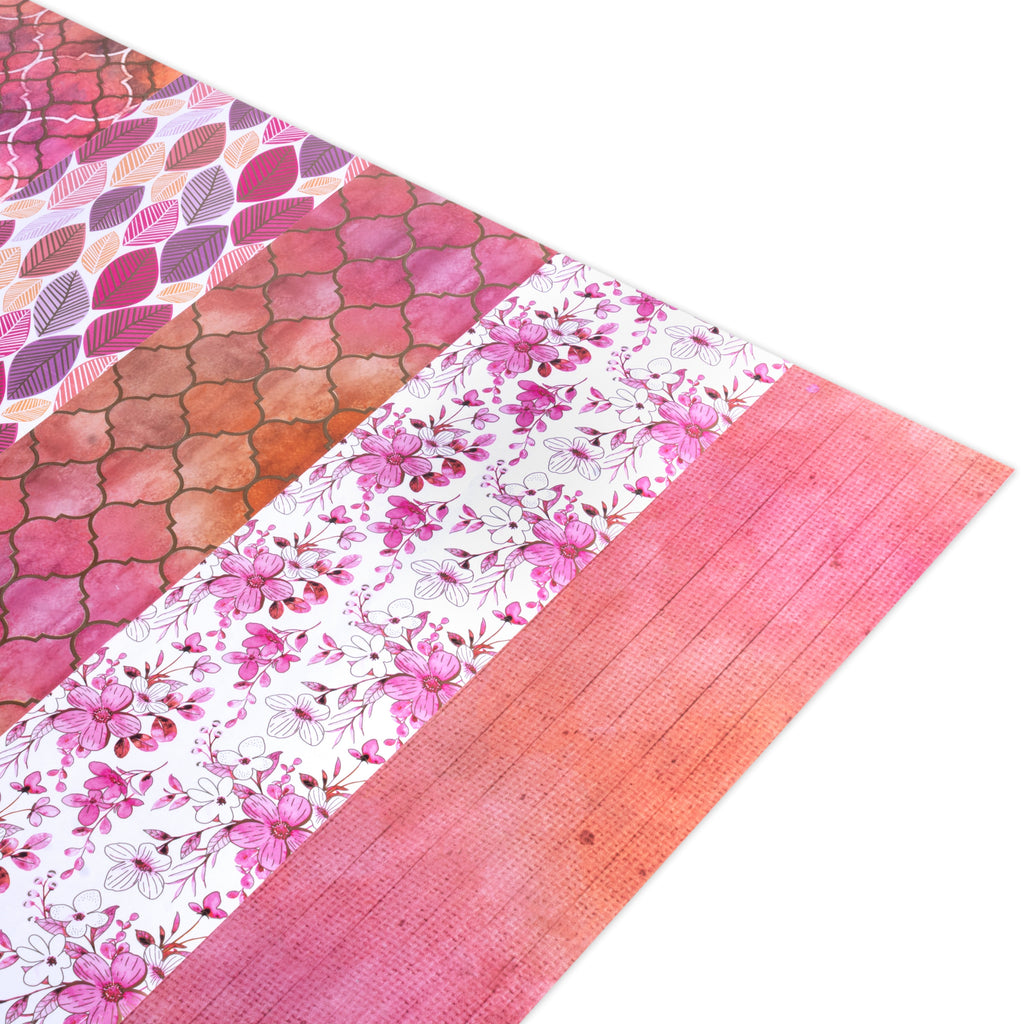 Rosy Delight - Gift Wraps - Pack of 10 (Each Design 2 Sheets)